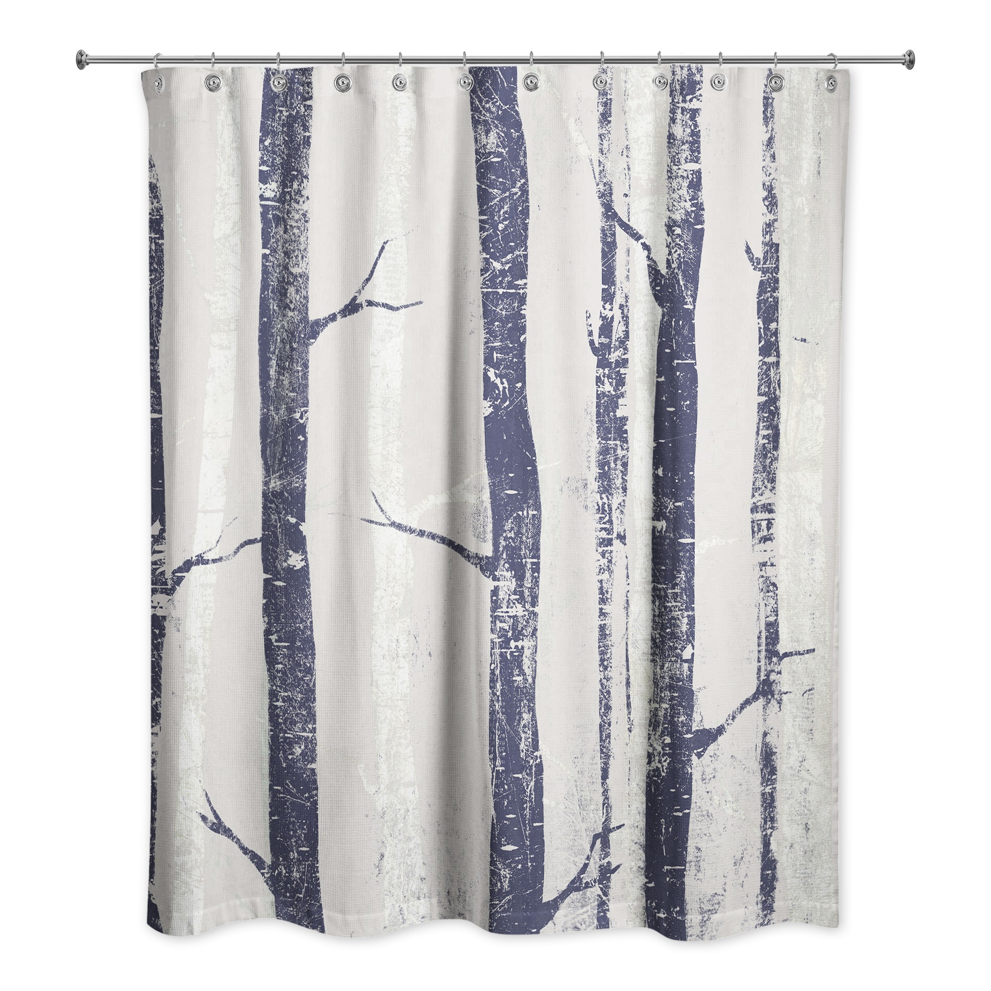 Navy Forest Tree 71x74 Shower Curtain