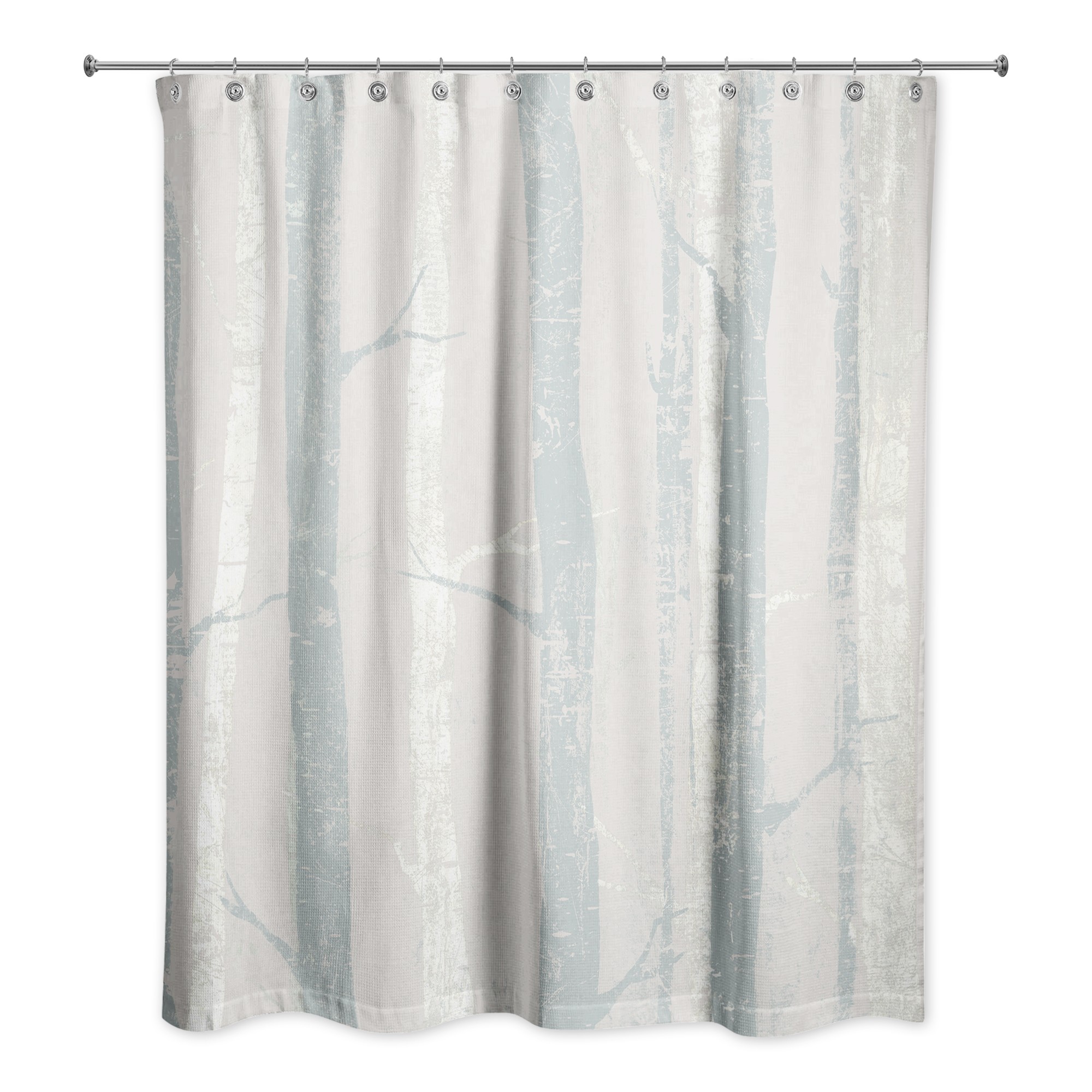 Soft Blue Forest Tree 71x74 Shower Curtain