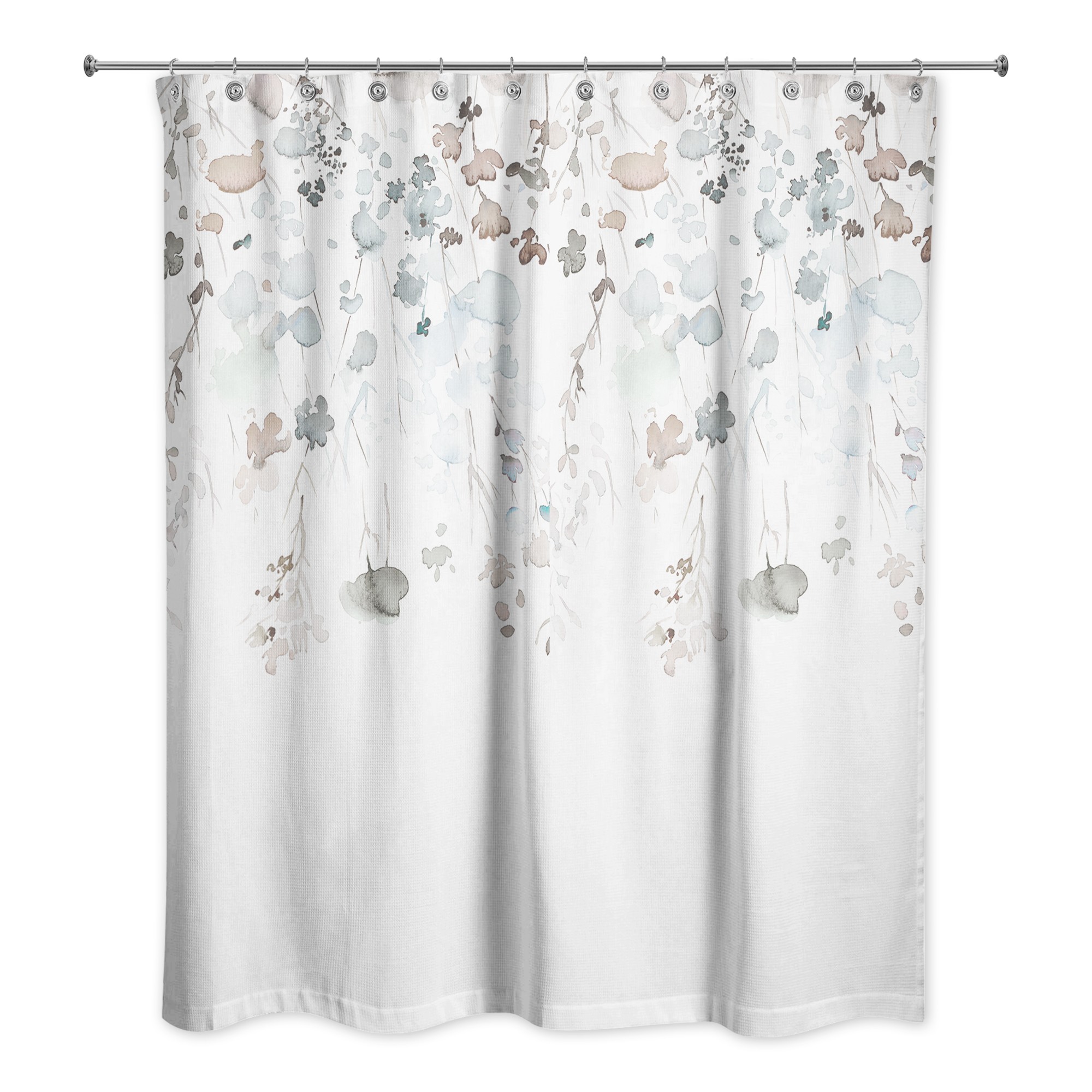 Blue Brown Falling Branches 71x74 Shower Curtain