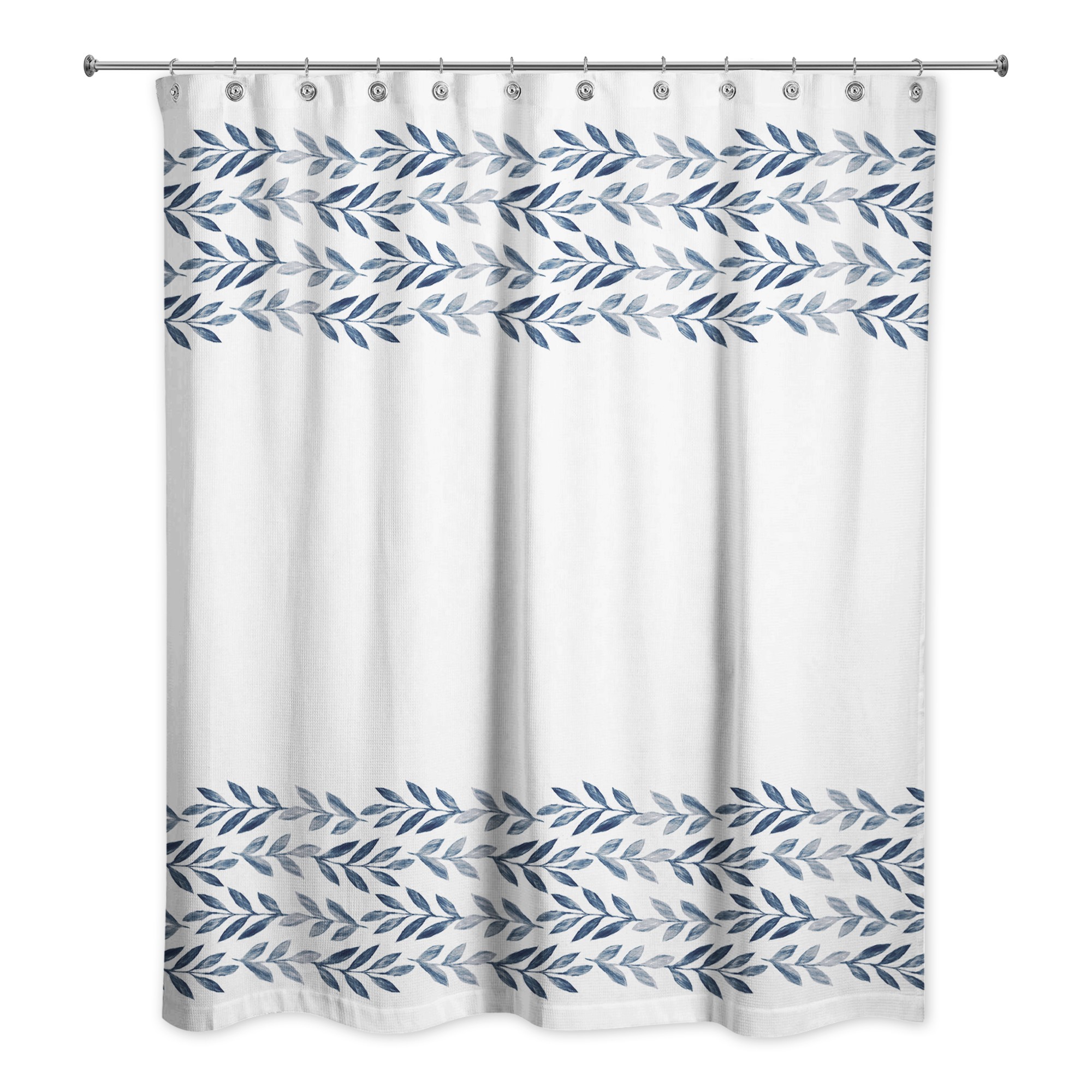 Navy Vine Border 71x74 Shower Curtain