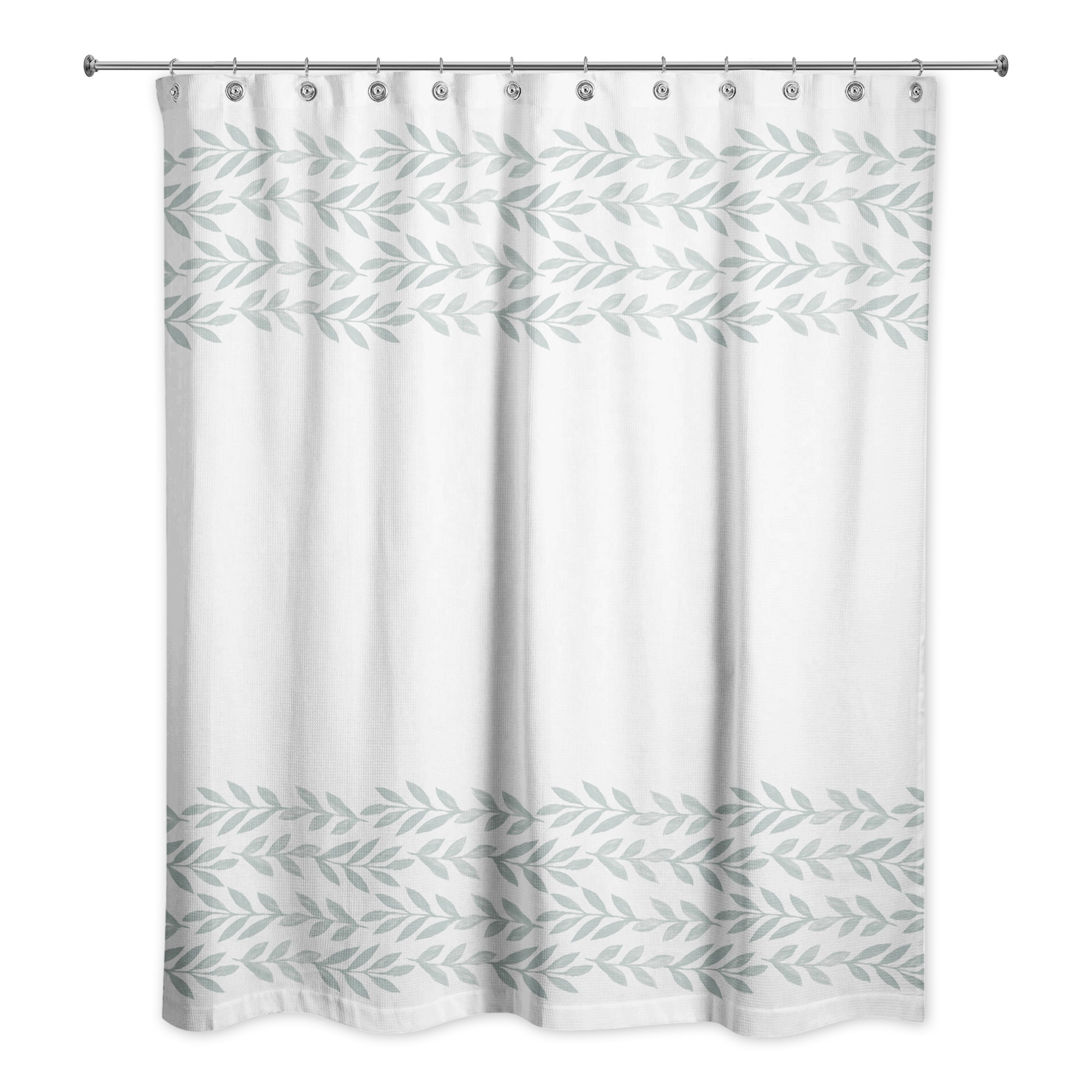 Soft Blue Vine Border 71x74 Shower Curtain