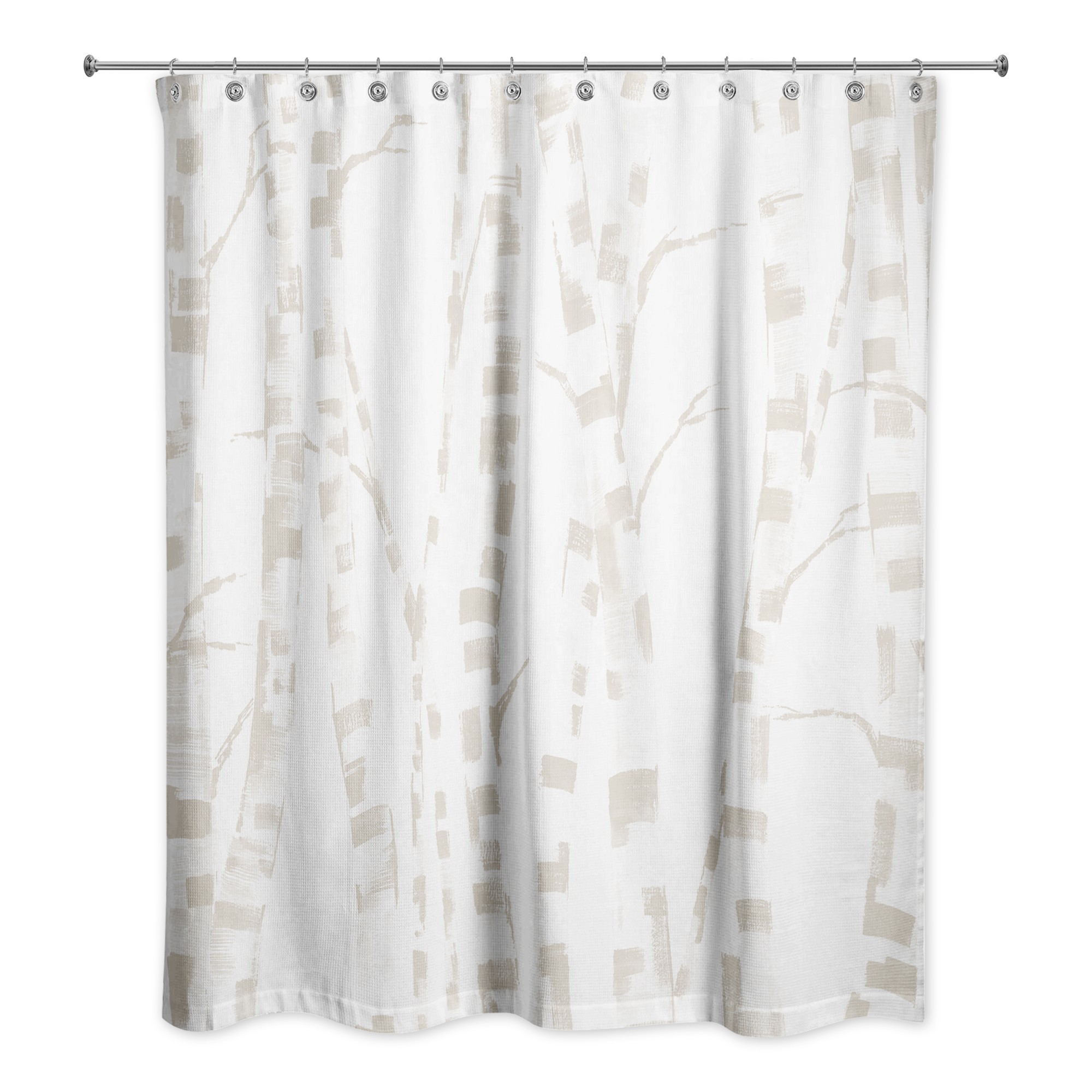 Beige Painted Birches 71x74 Shower Curtain