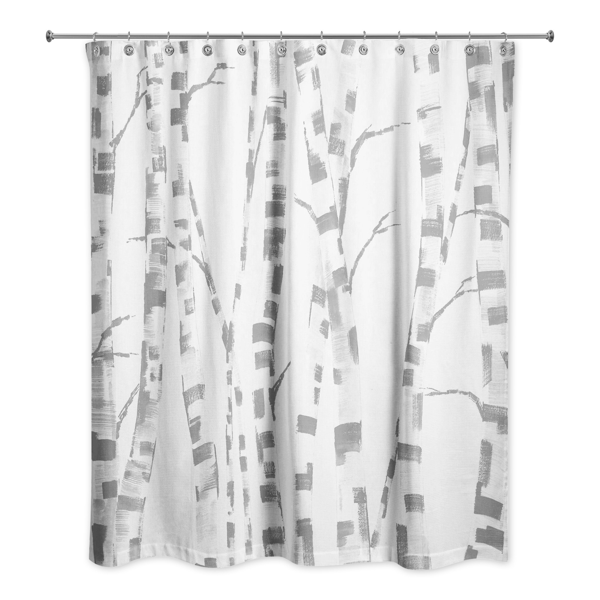 Gray Painted Birches 71x74 Shower Curtain