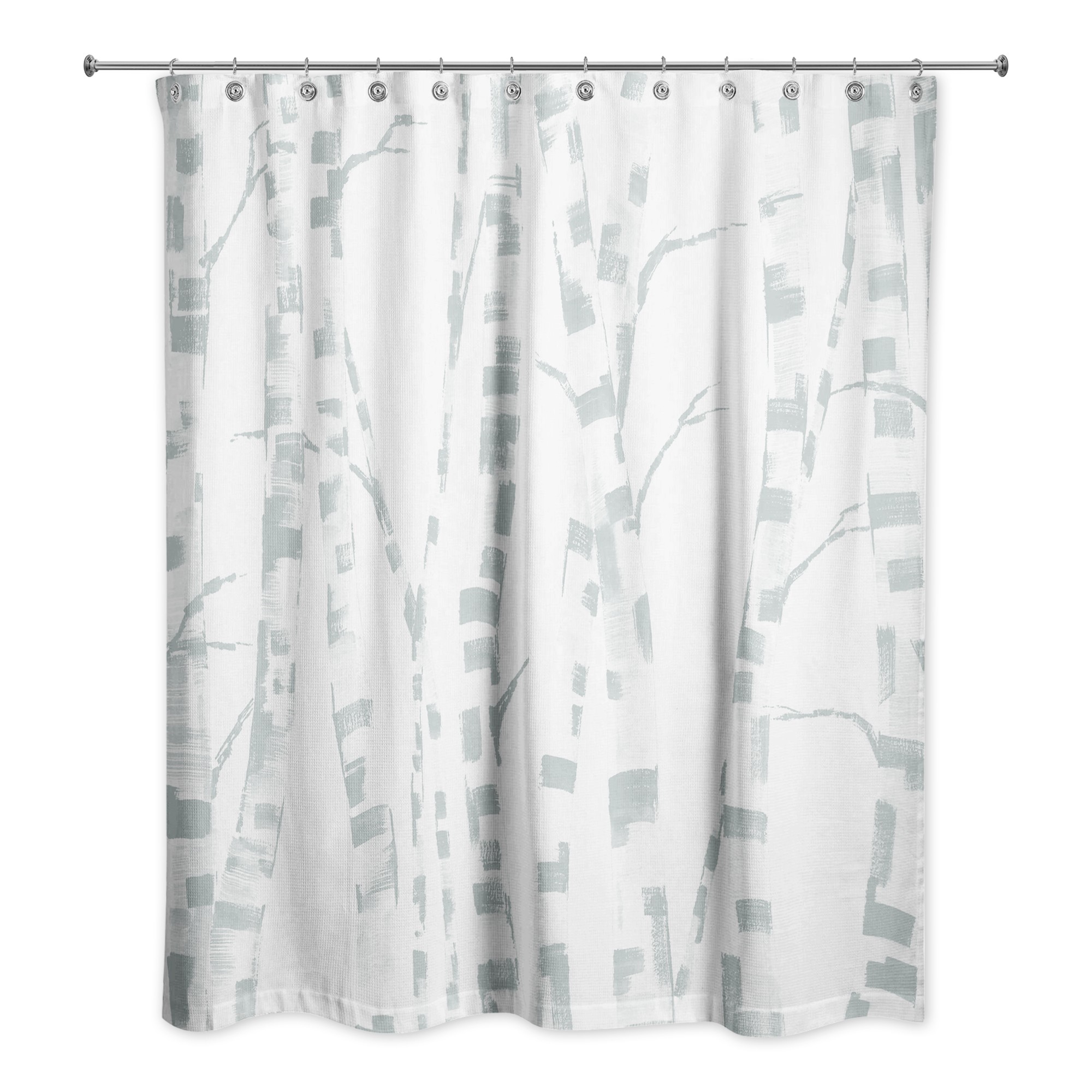 Soft Blue Painted Birches 71x74 Shower Curtain