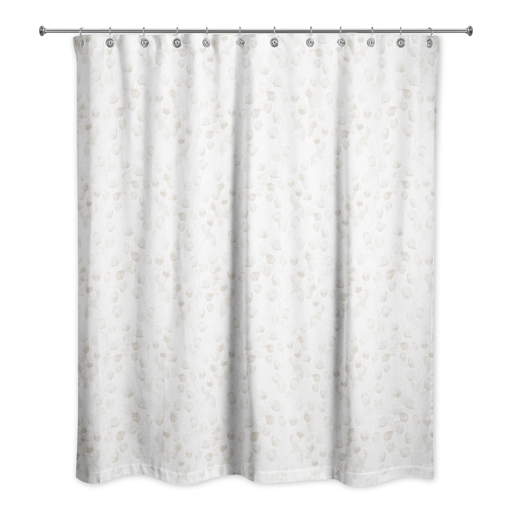 Beige Eucalyptus Pattern 71x74 Shower Curtain