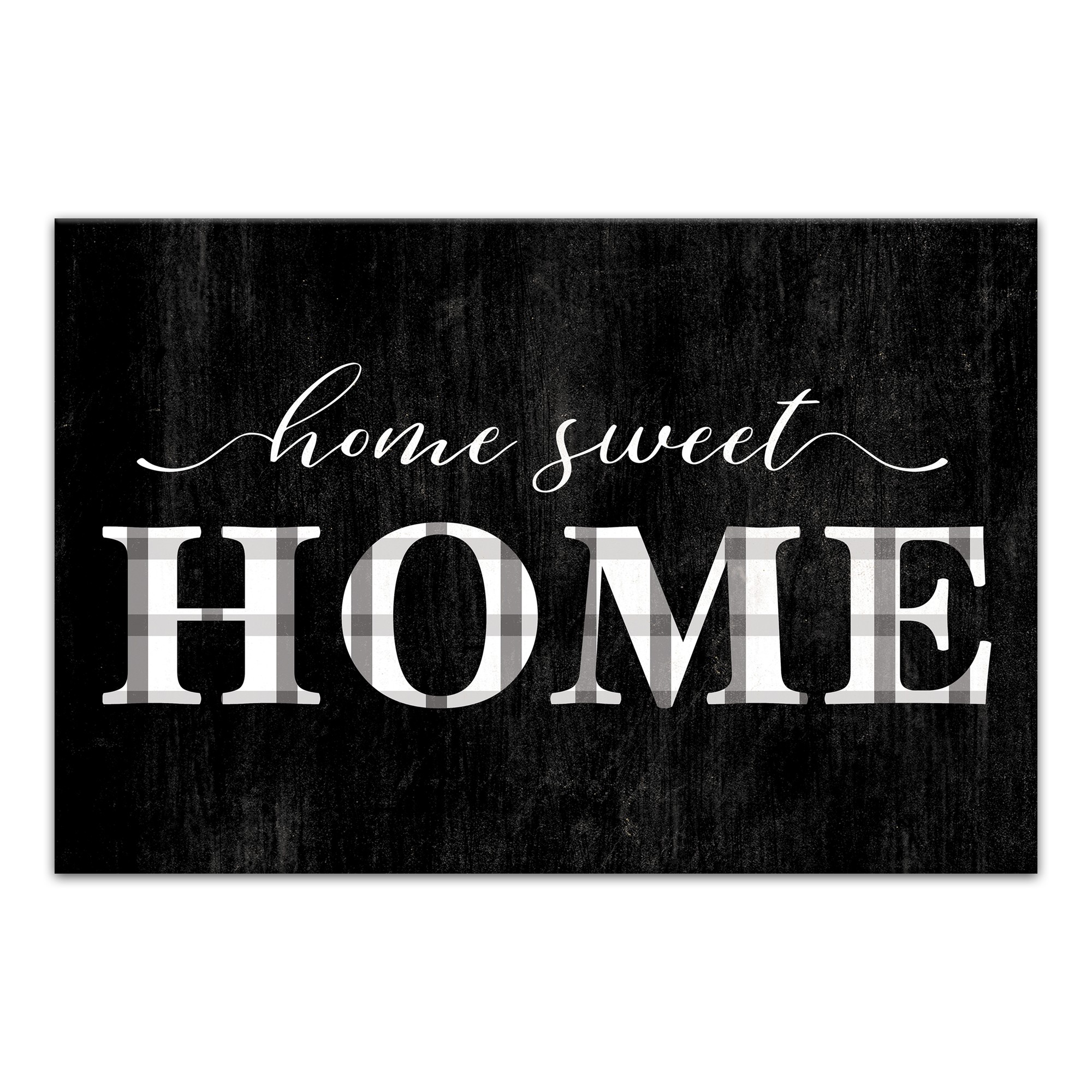 Home Sweet Home Plaid 18x12 Canvas Wall Art