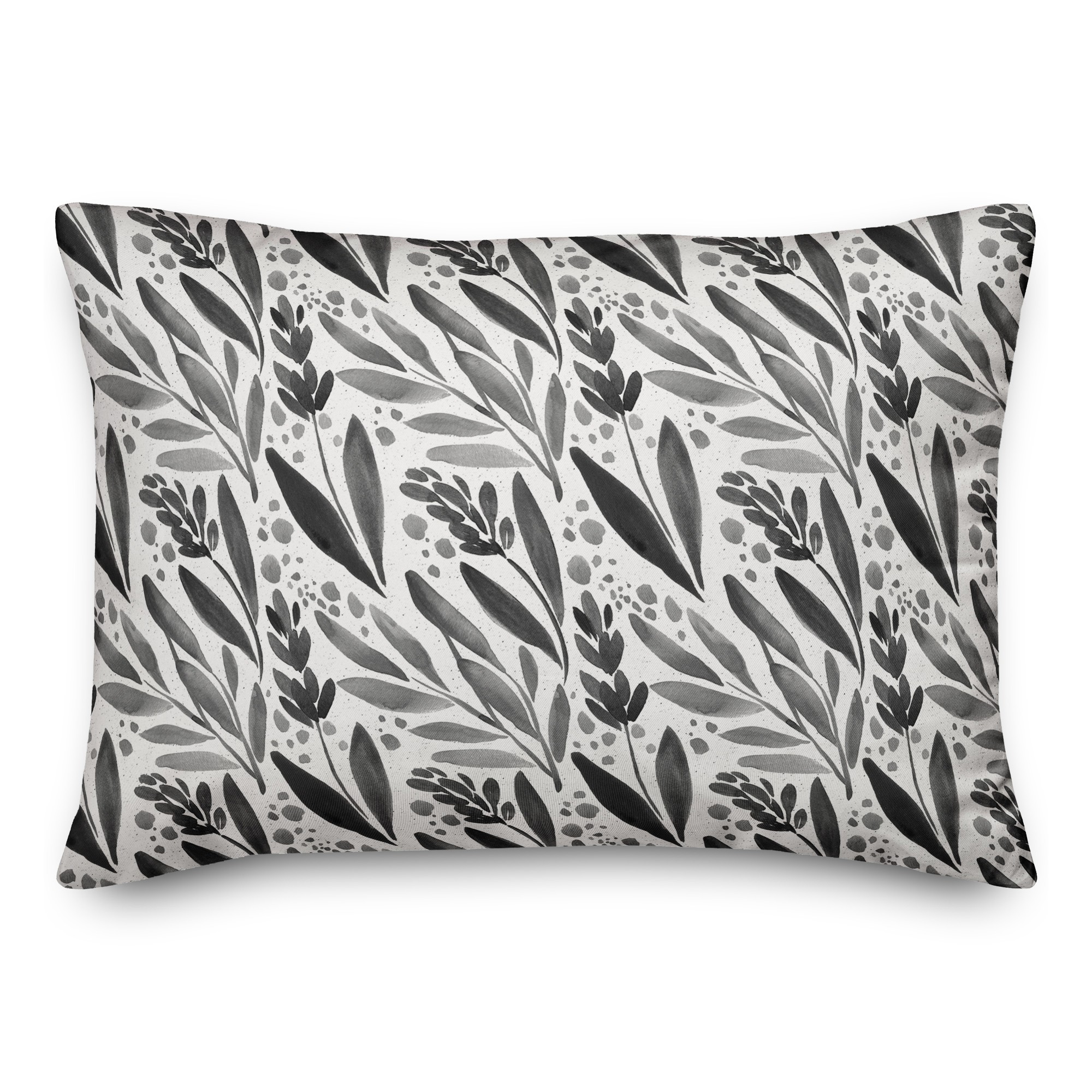 Black Farmhouse Flowers 14x20 Indoor / Outdoor Pillow