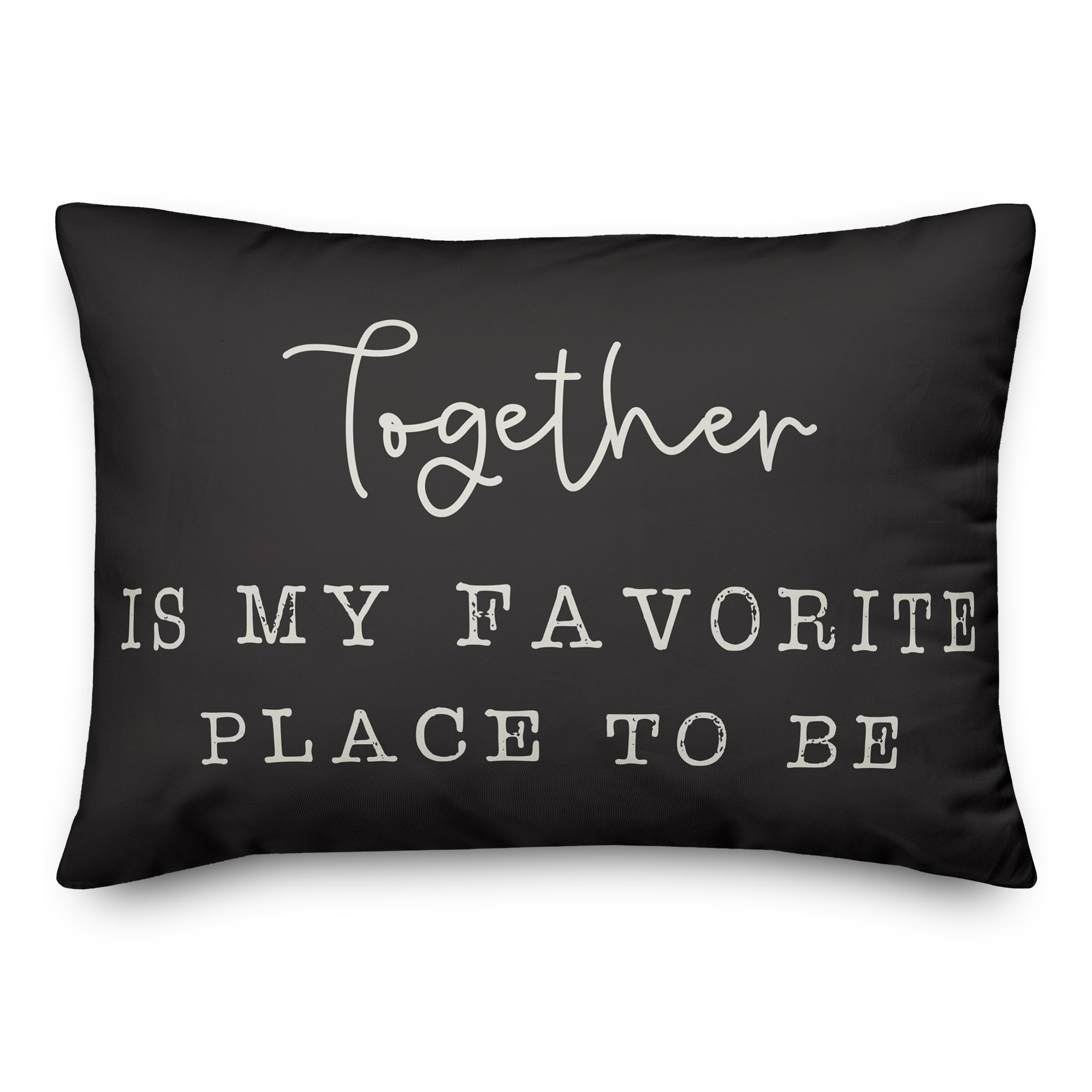 Favorite Place on Black 14x20 Indoor / Outdoor Pillow