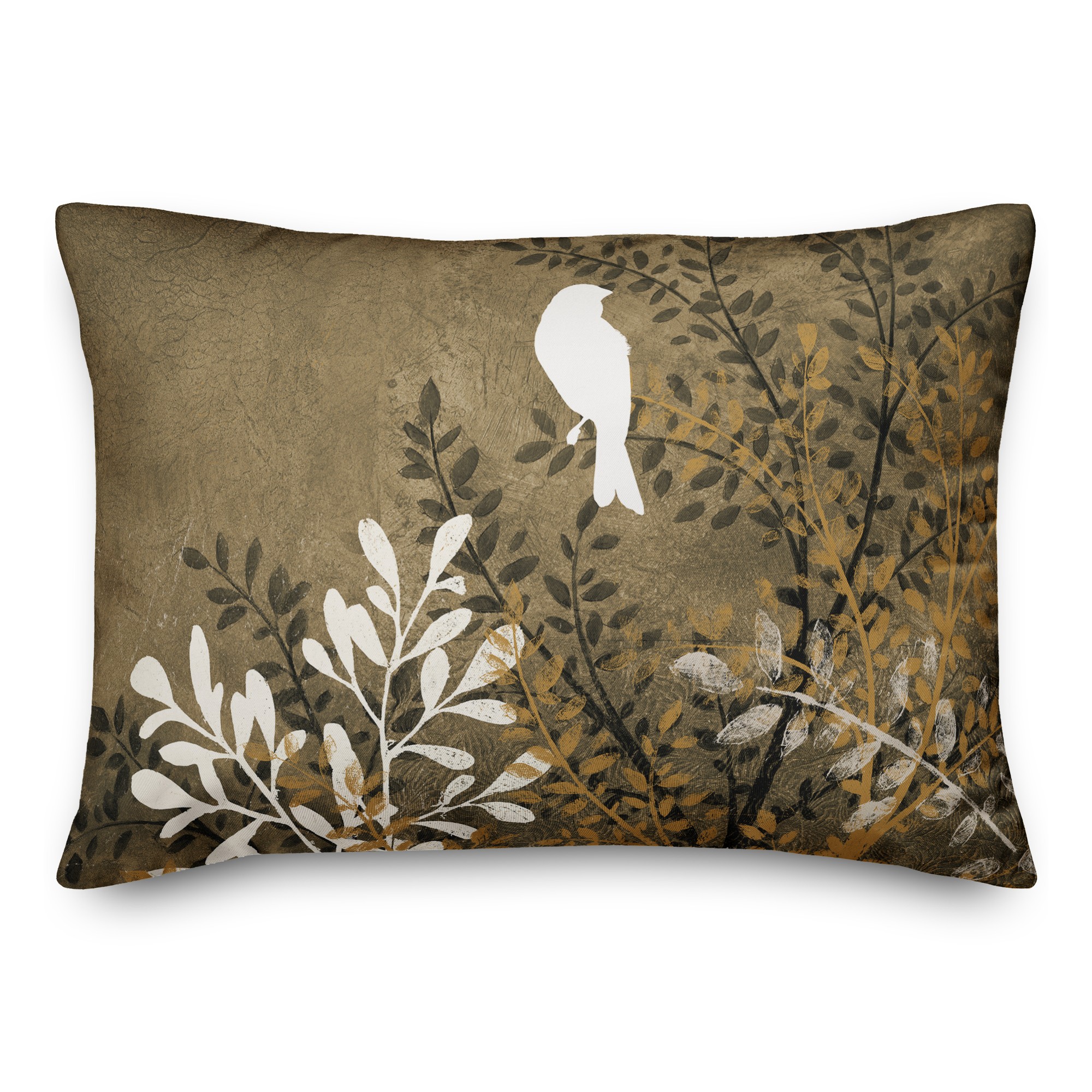 Bird on Branch on Black Textiles