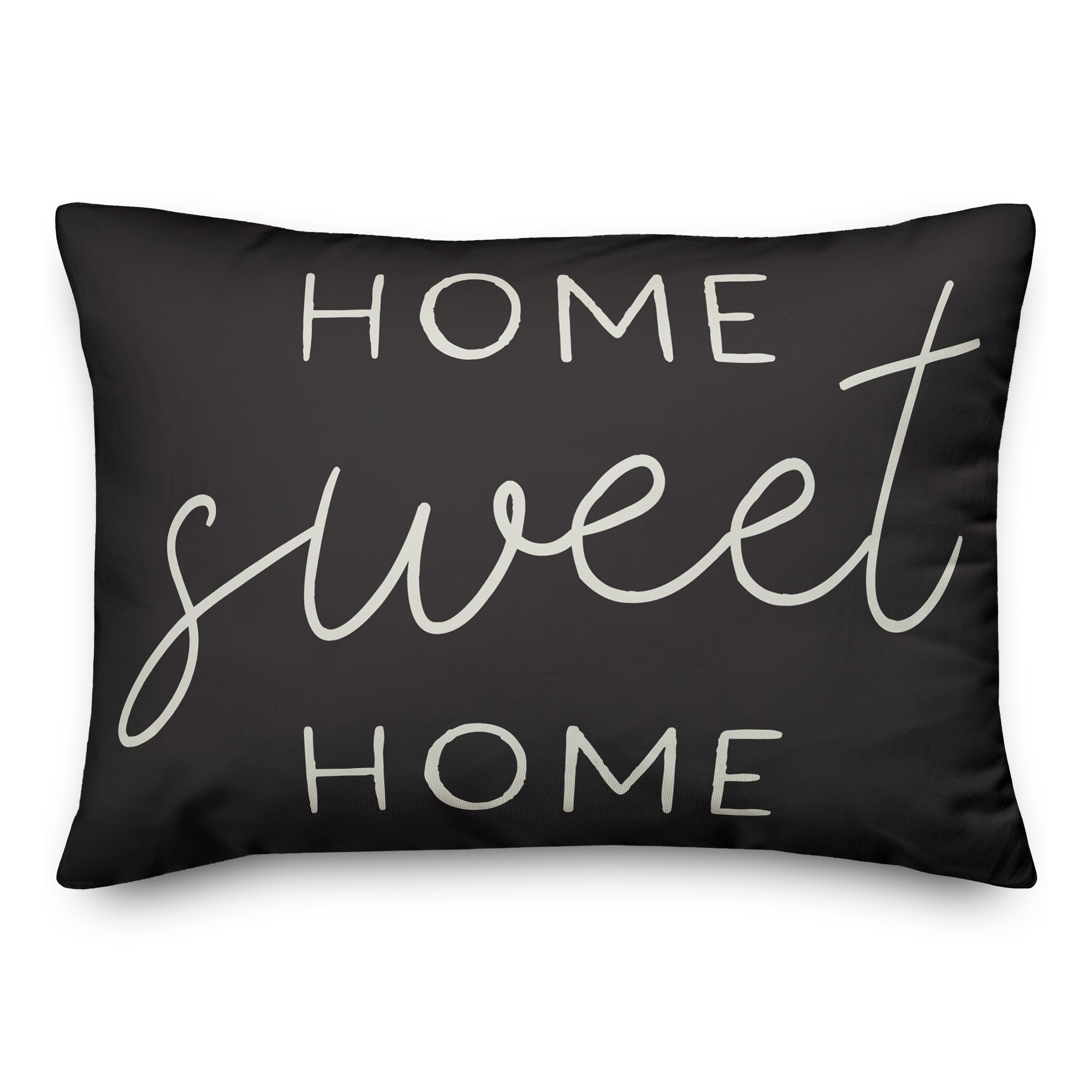 Black Home Sweet Home 14x20 Indoor / Outdoor Pillow