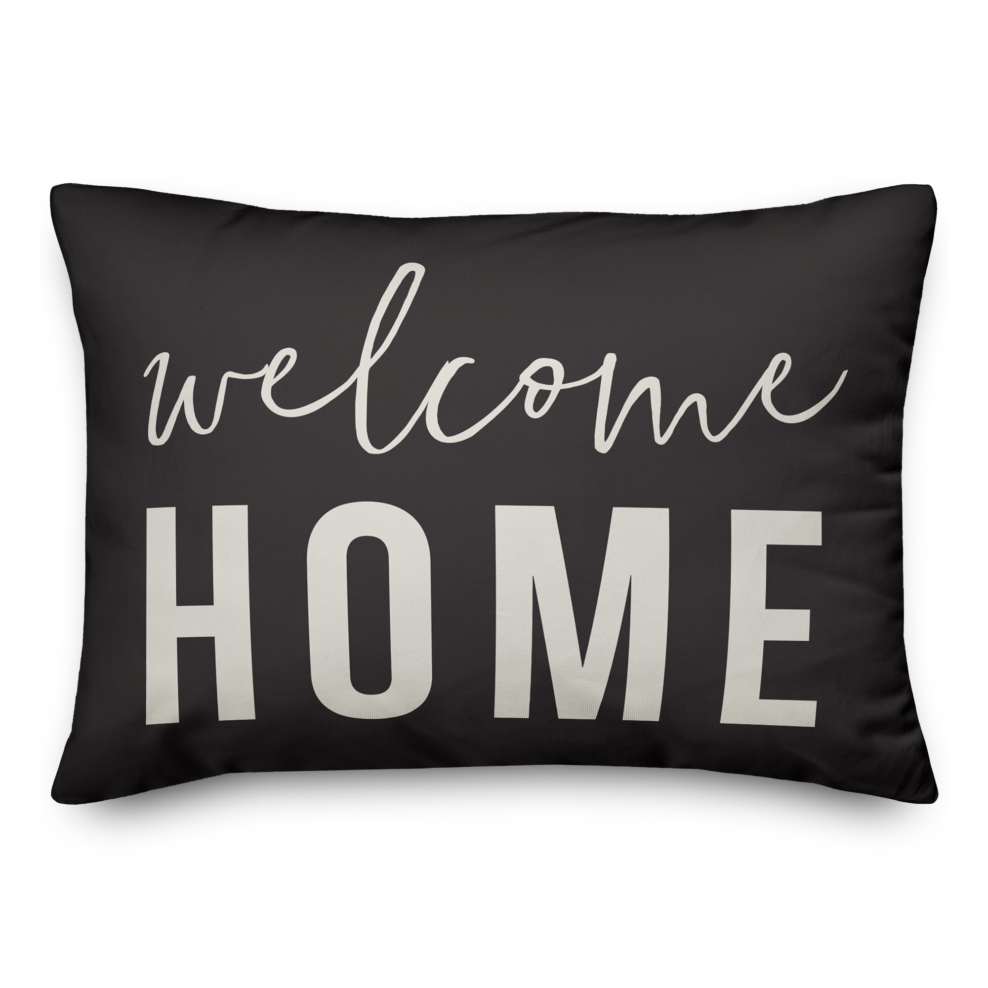 Welcome Home on Black 14x20 Indoor / Outdoor Pillow