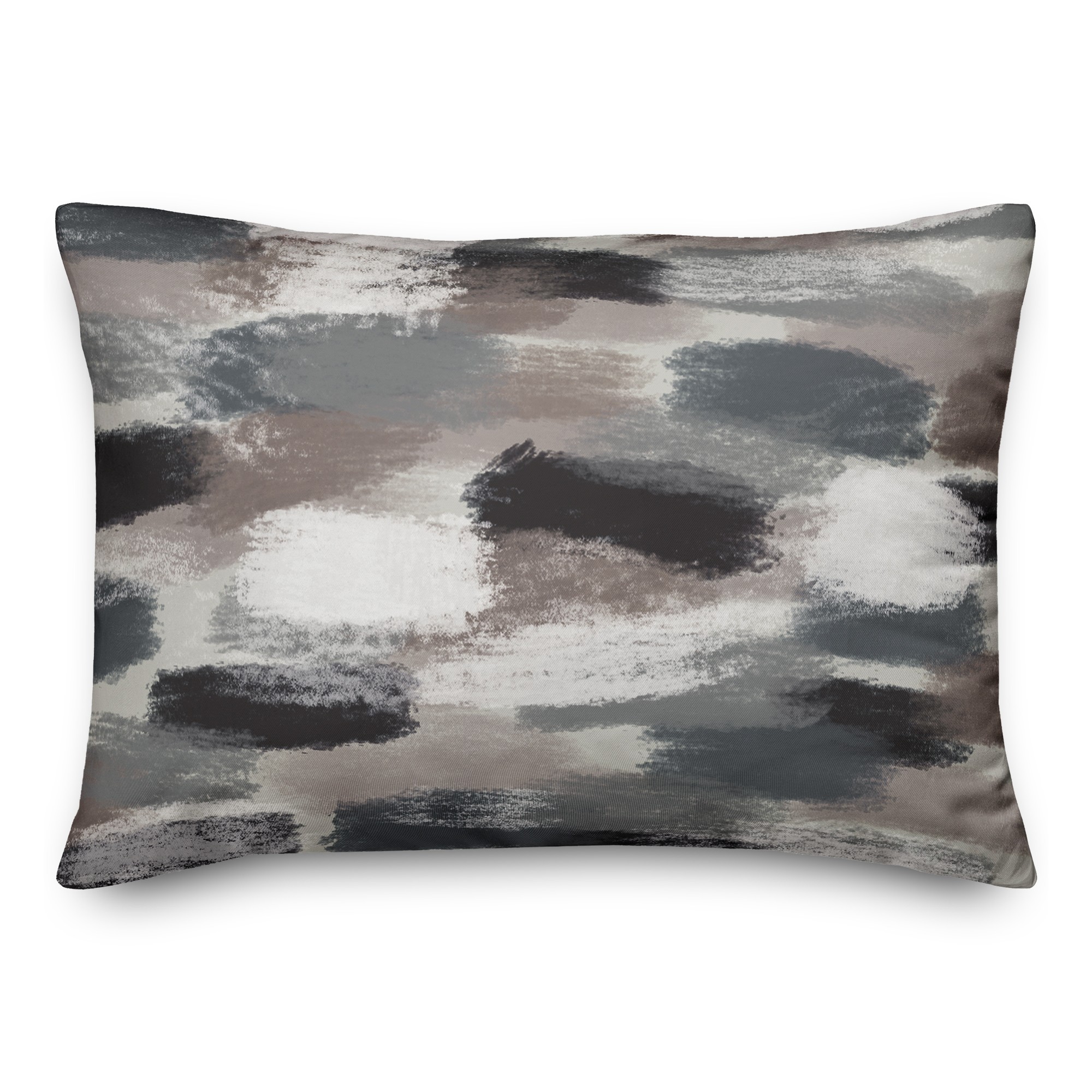Black Brushstroke Pattern 14x20 Indoor / Outdoor Pillow