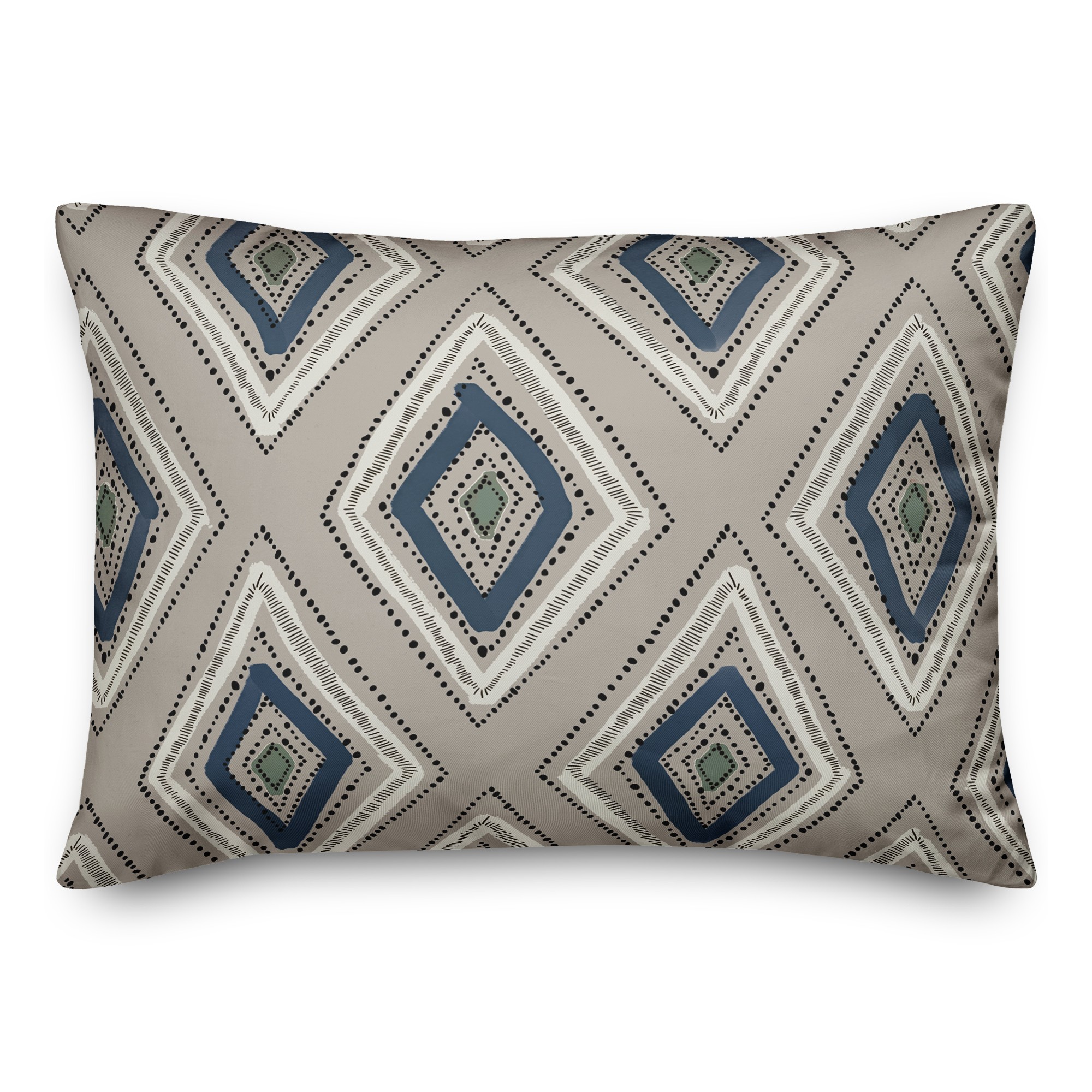 Gray Blue Diamond Pattern Textiles