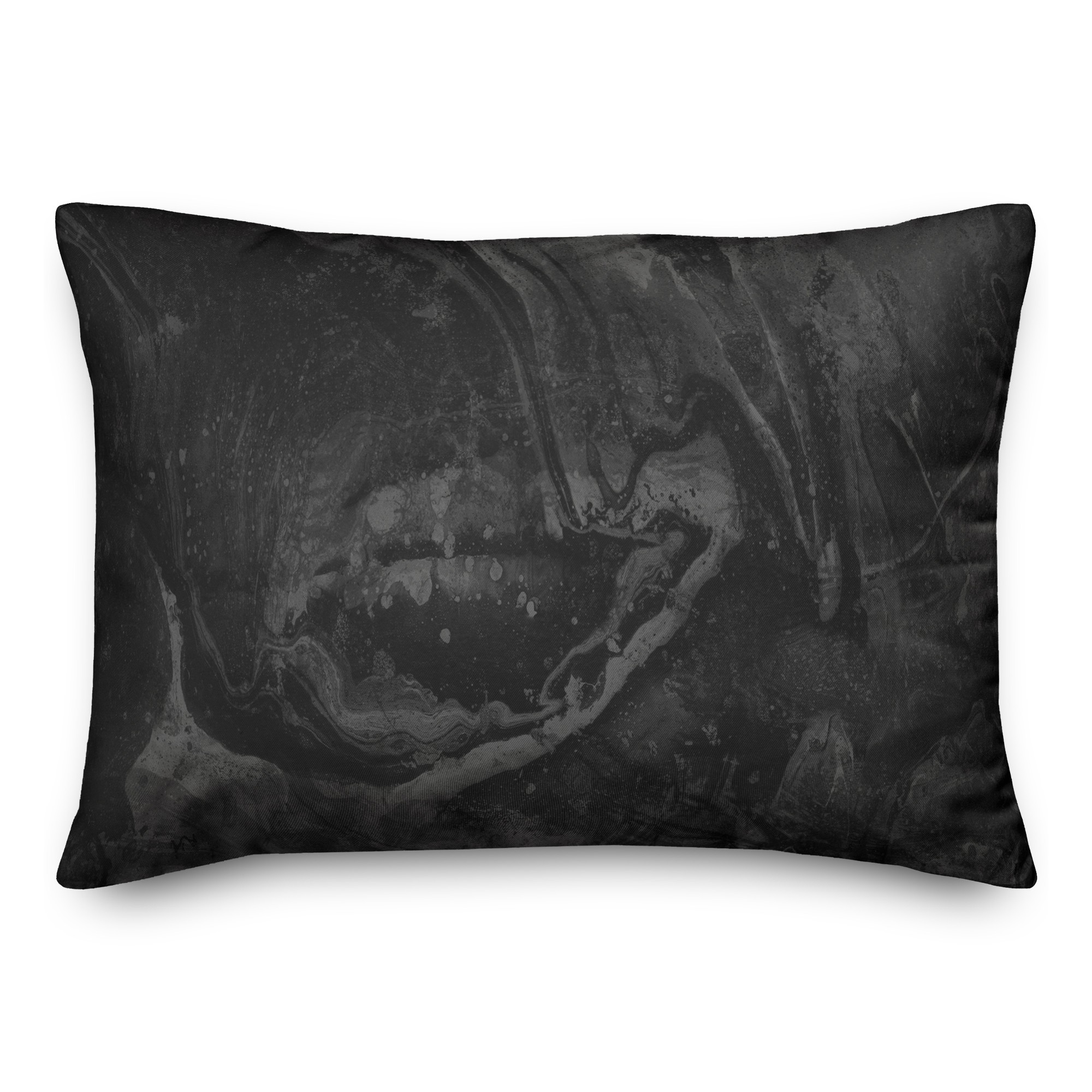 Black Marble Pattern 14x20 Indoor / Outdoor Pillow