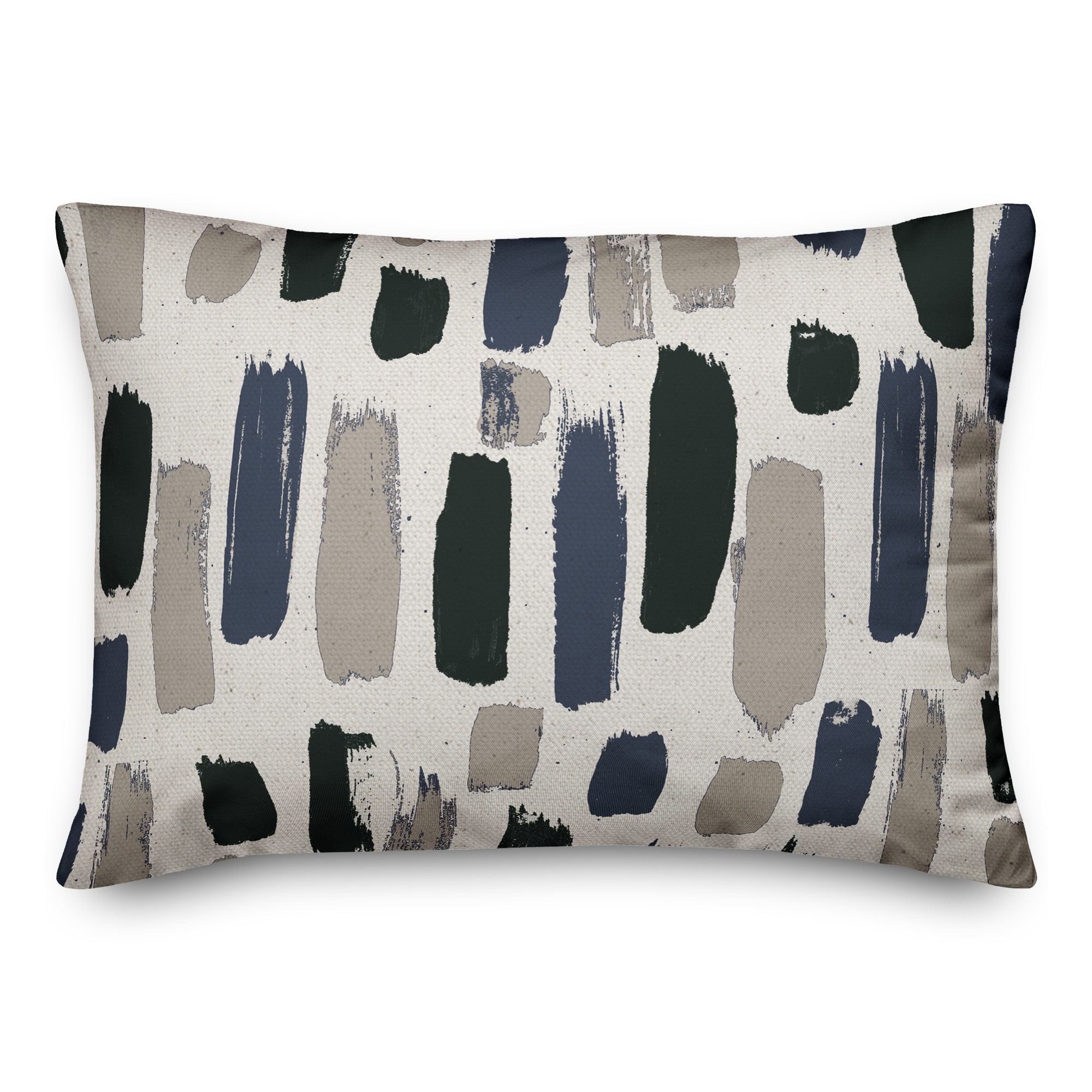 Blue Black Paint Strokes 14x20 Indoor / Outdoor Pillow