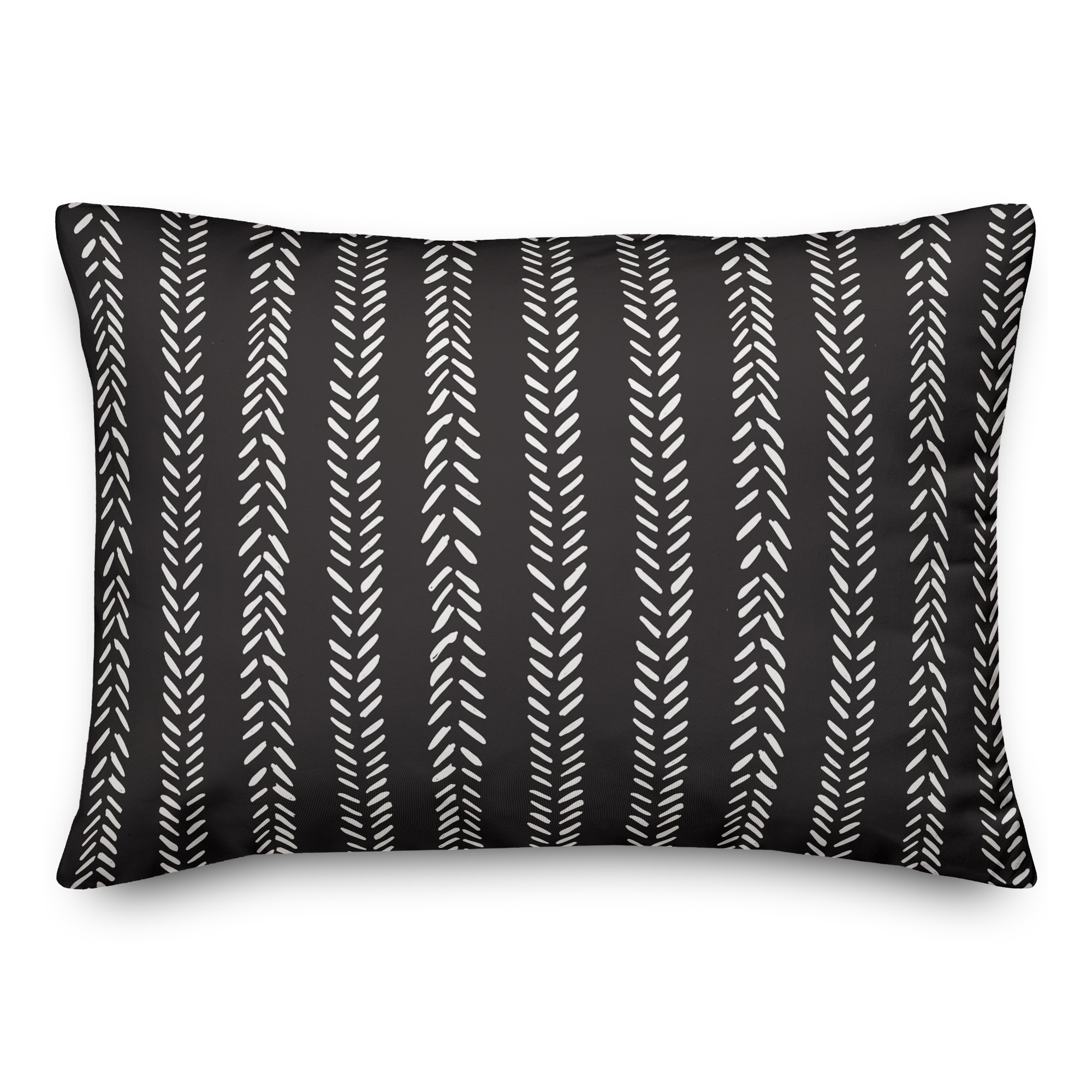 Black Petal Lines 14x20 Indoor / Outdoor Pillow