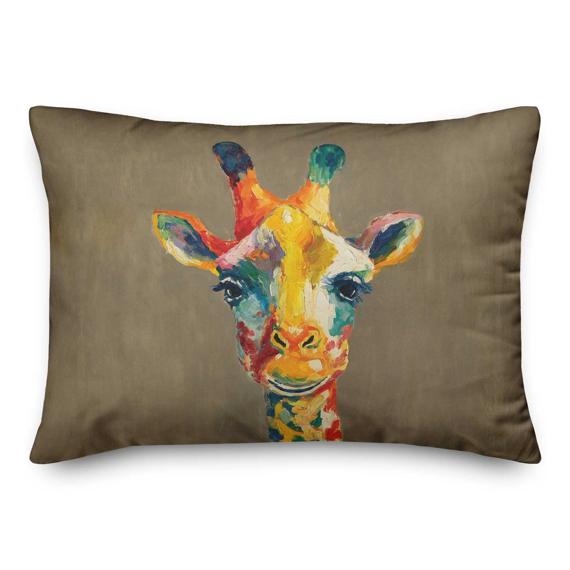 Colorful Giraffe on Gray Textiles