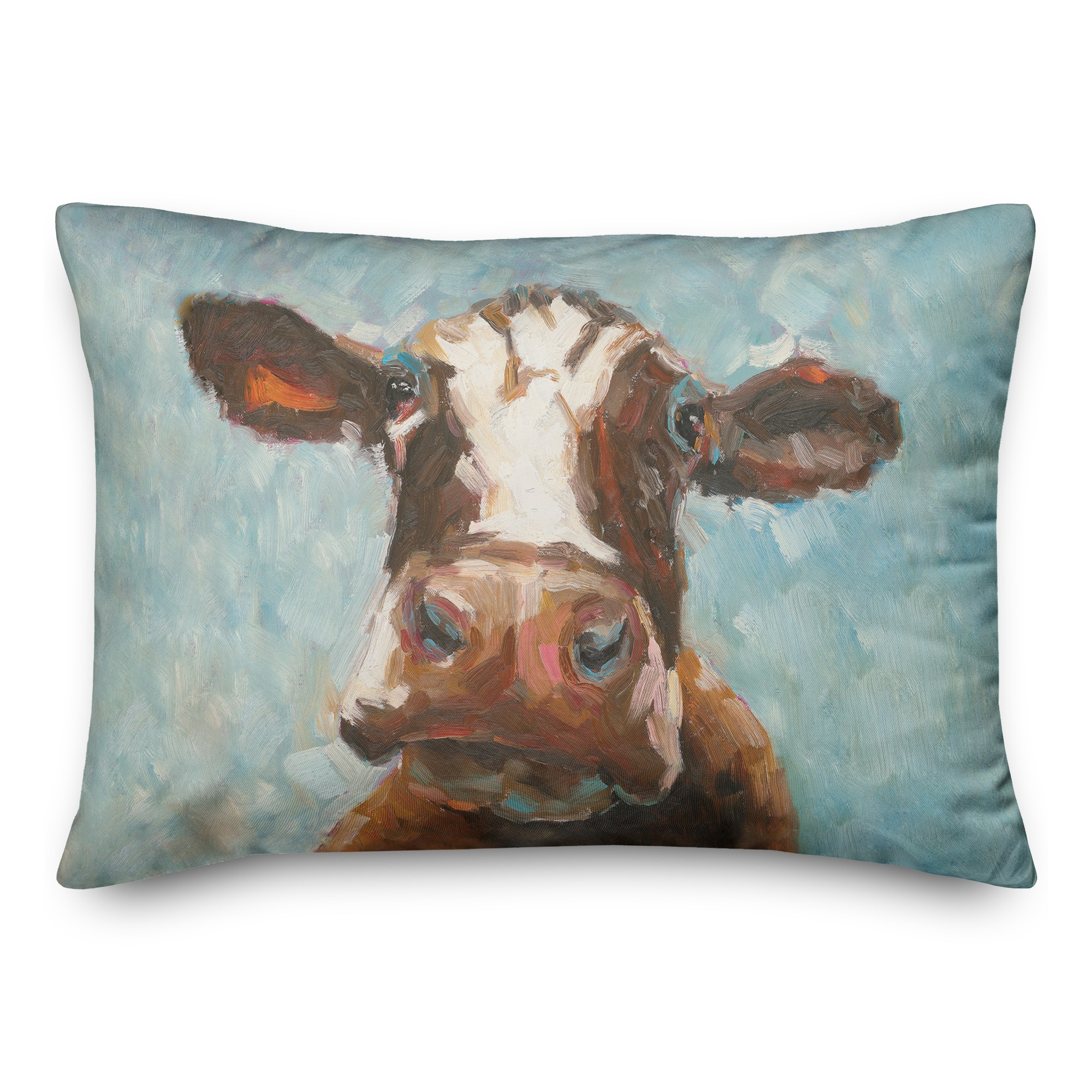 Brown Painted Cow 14x20 Indoor / Outdoor Pillow