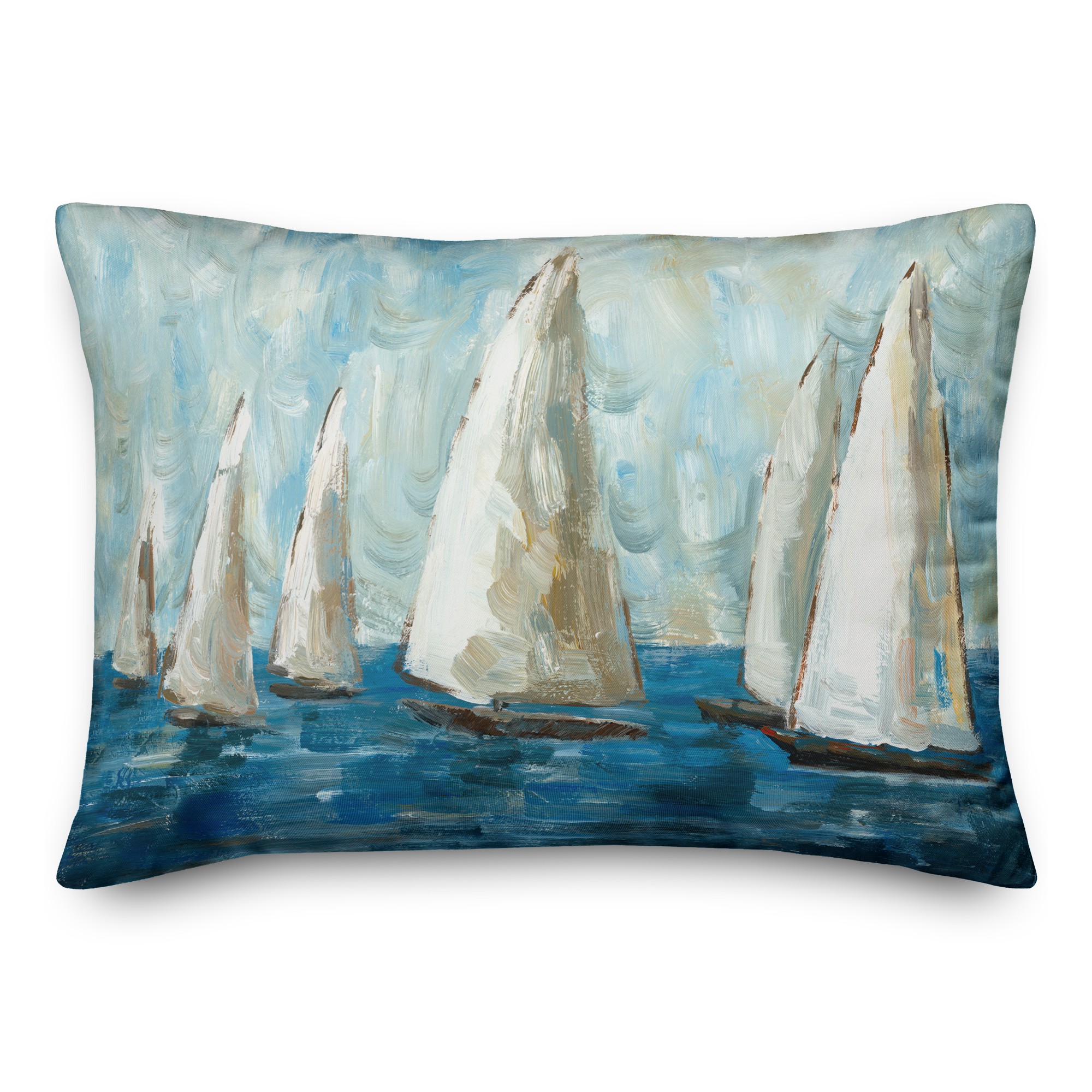 Painted Sailboats 14x20 Indoor / Outdoor Pillow