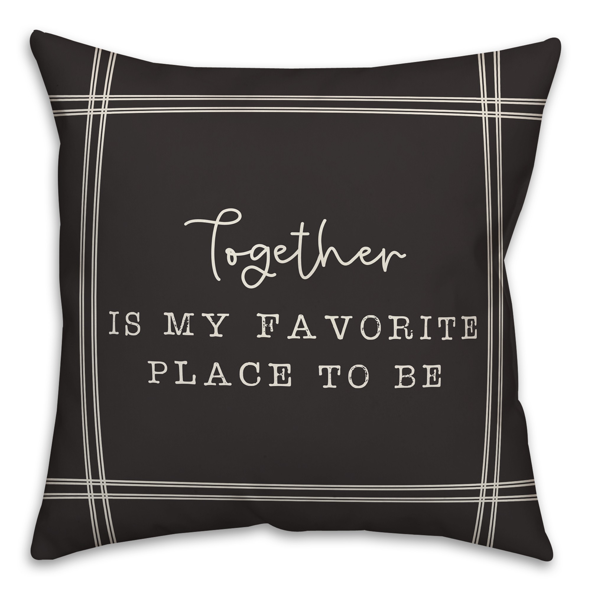 Favorite Place on Black 18x18 Indoor / Outdoor Pillow