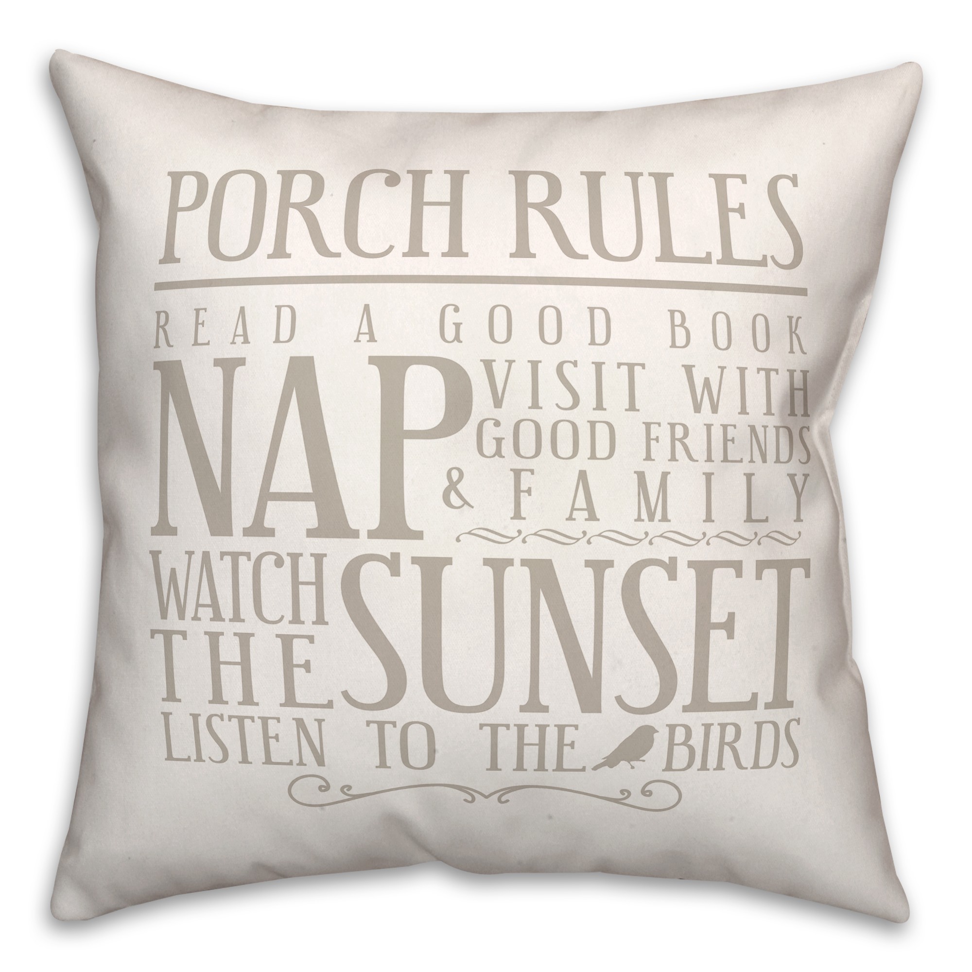 Porch Rules on Black Textiles