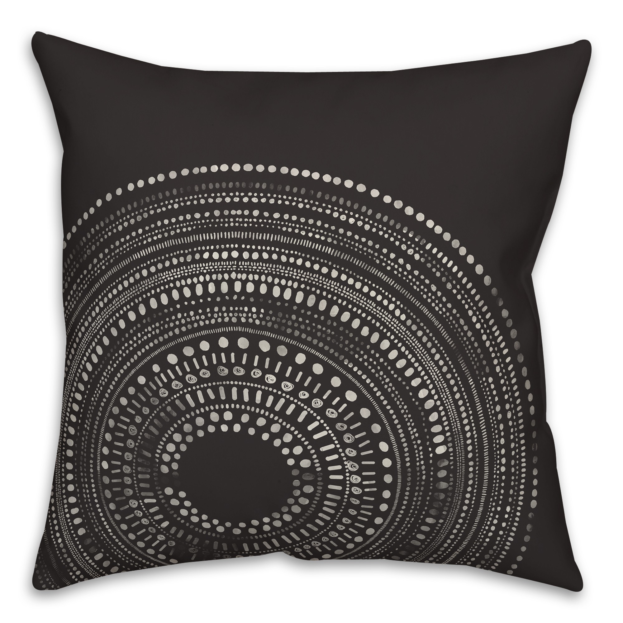 Black Circle Dot Pattern 18x18 Indoor / Outdoor Pillow