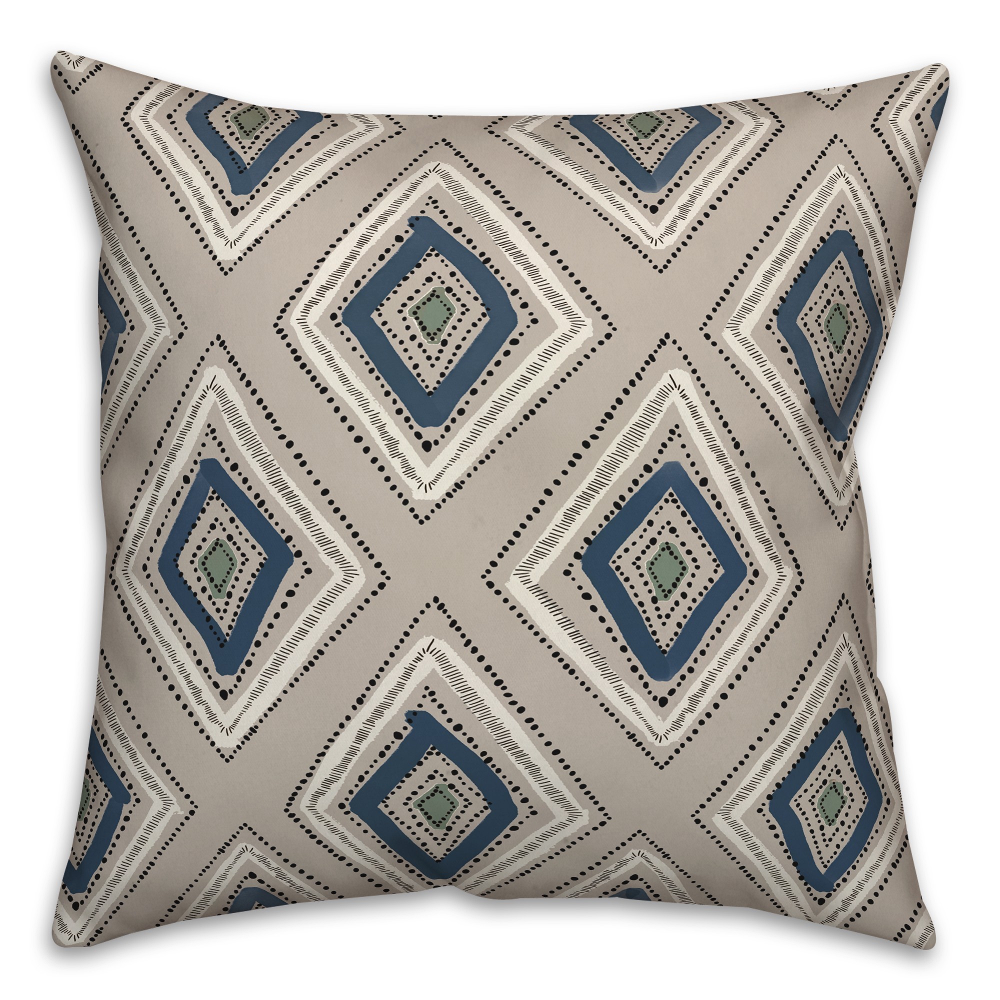 Gray Blue Diamond Pattern Textiles