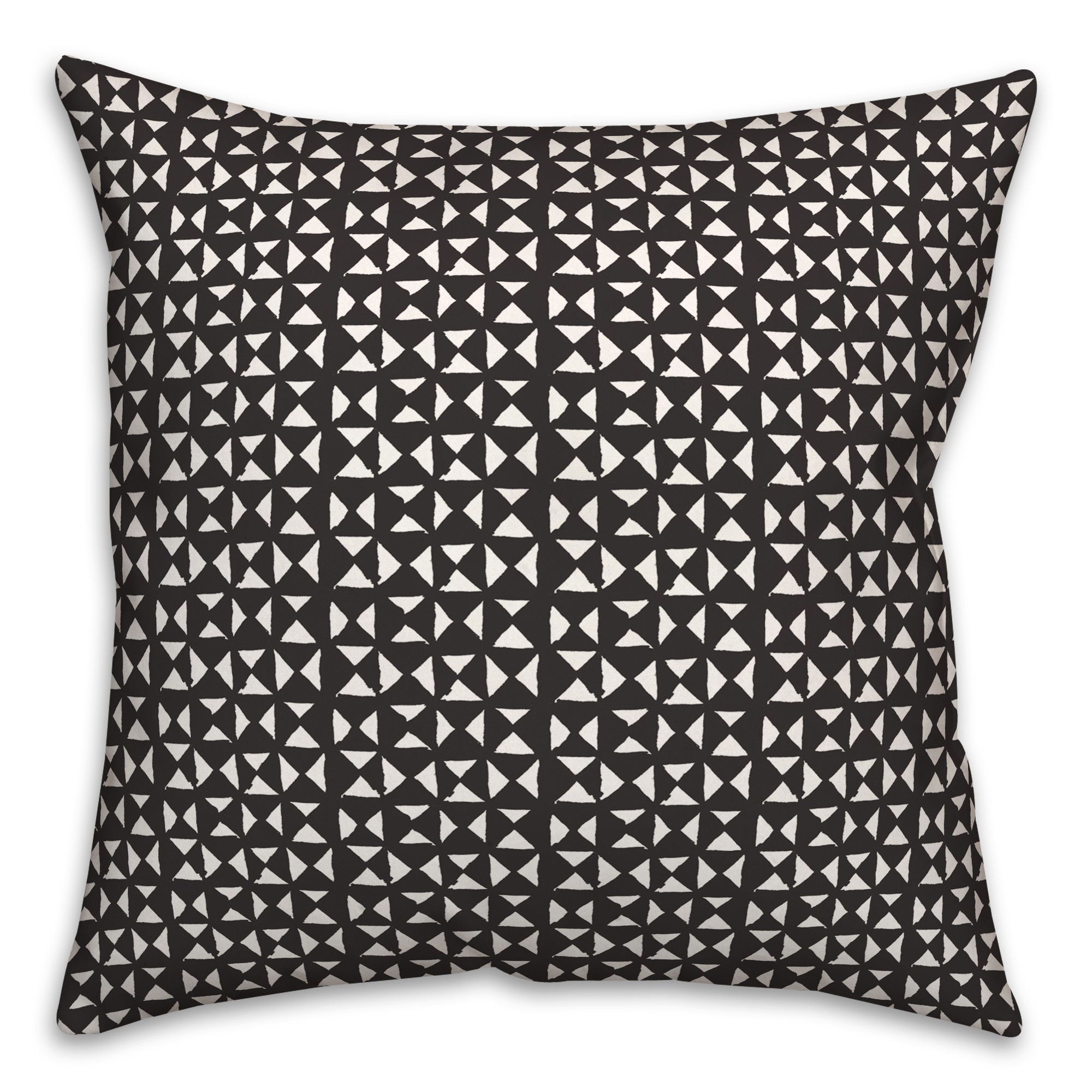 Black Triangle Pattern 18x18 Indoor / Outdoor Pillow