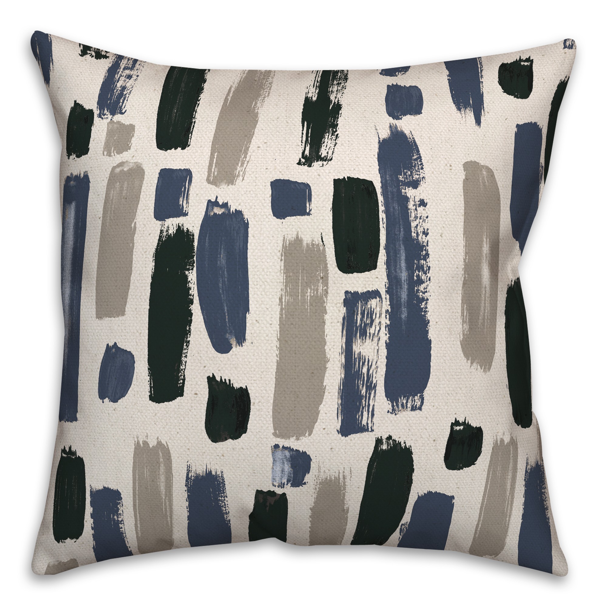Blue Black Paint Strokes 18x18 Indoor / Outdoor Pillow