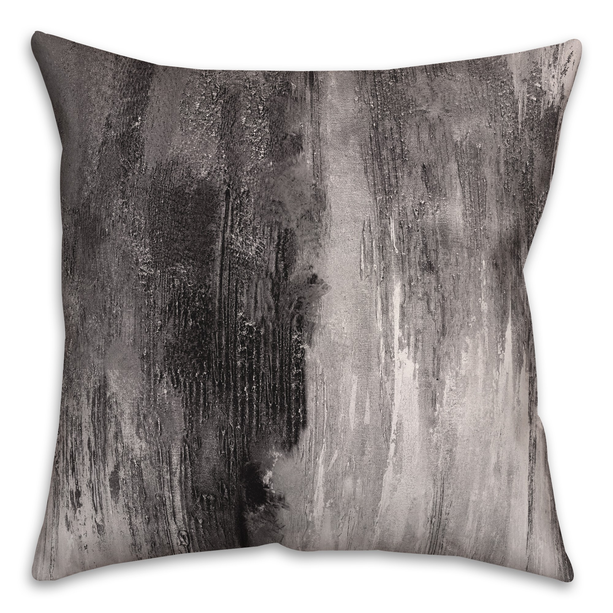 Black Painted Abstract 18x18 Indoor / Outdoor Pillow