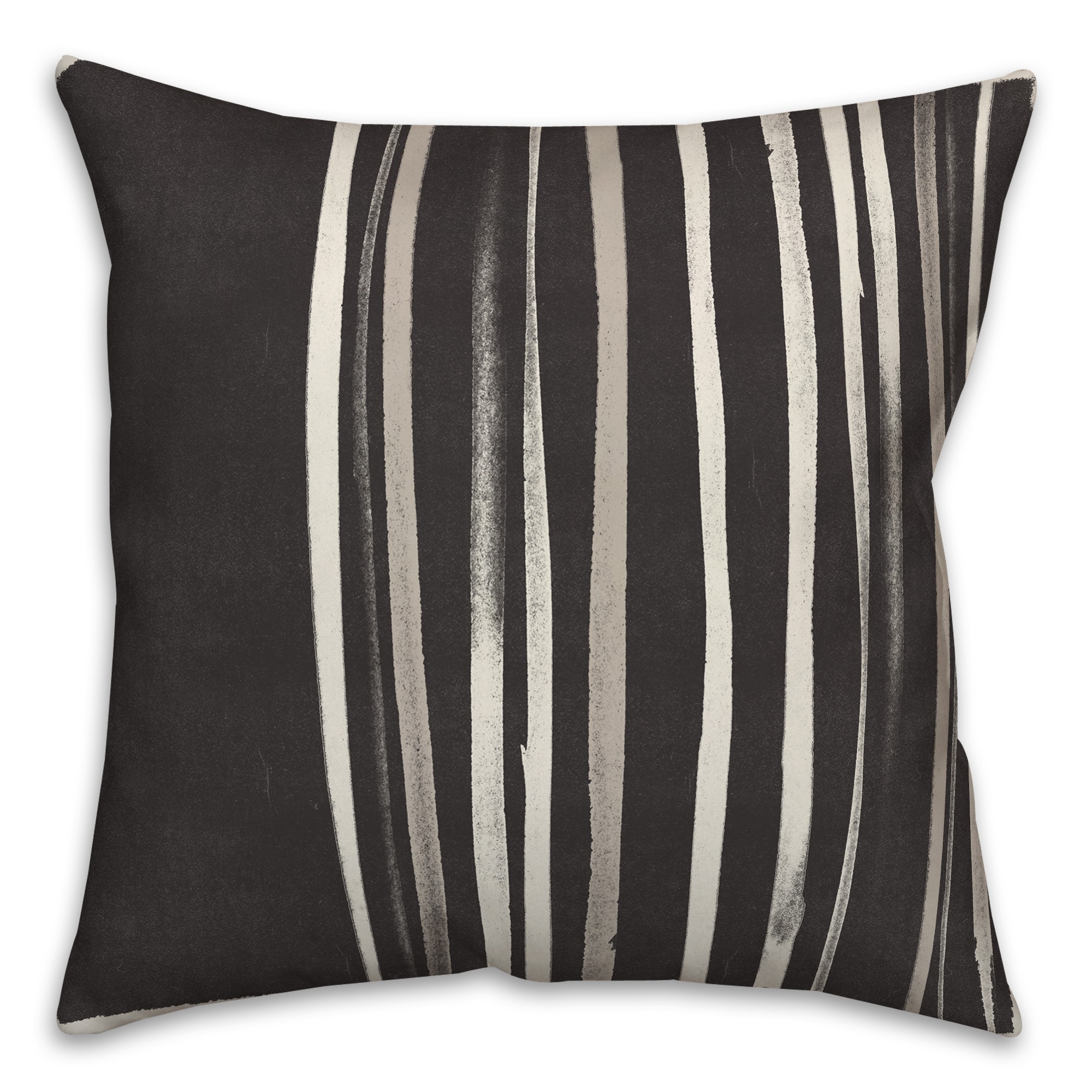 Black Thin Stripes 18x18 Indoor / Outdoor Pillow