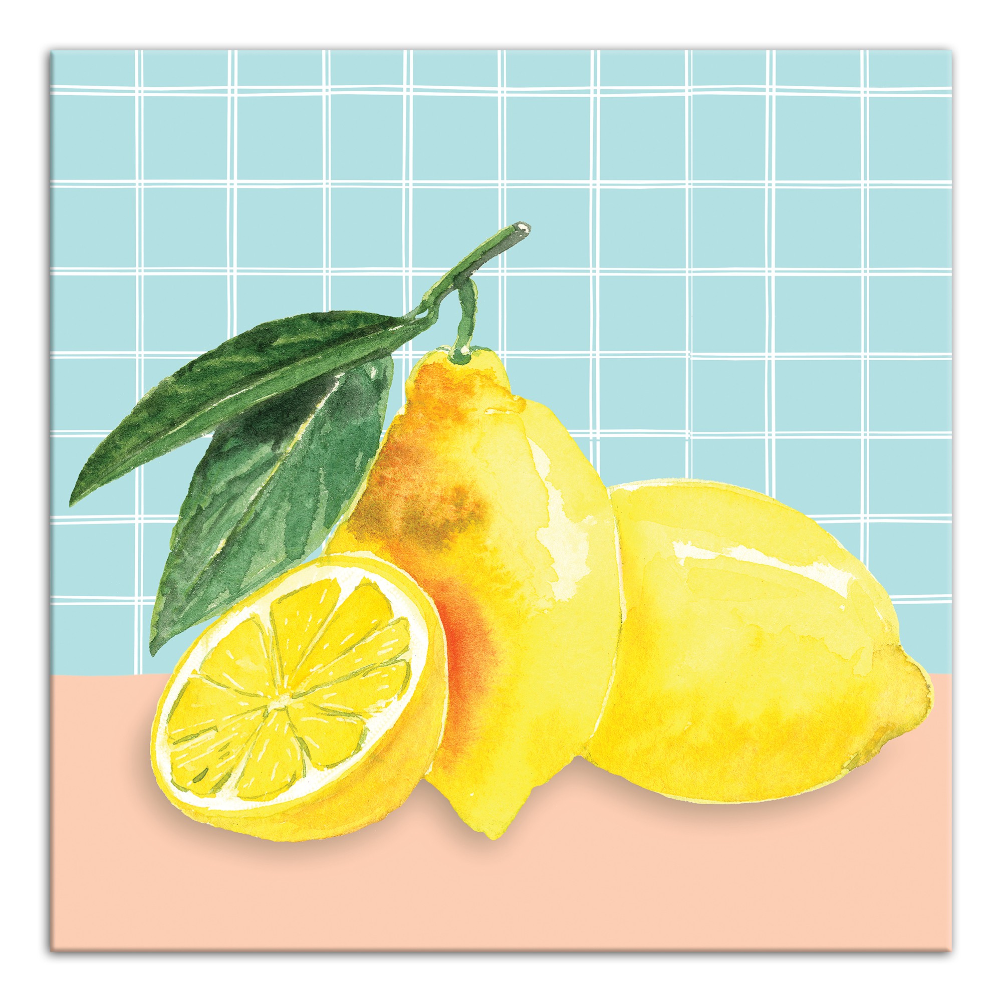 Lemon Still Life 16x16 Canvas Wall Art