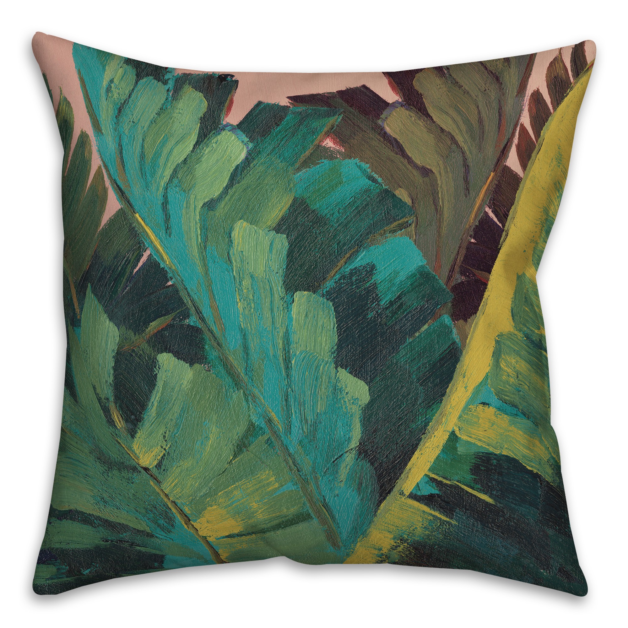 Hand Painted Leaves 18x18 Indoor / Outdoor Pillow
