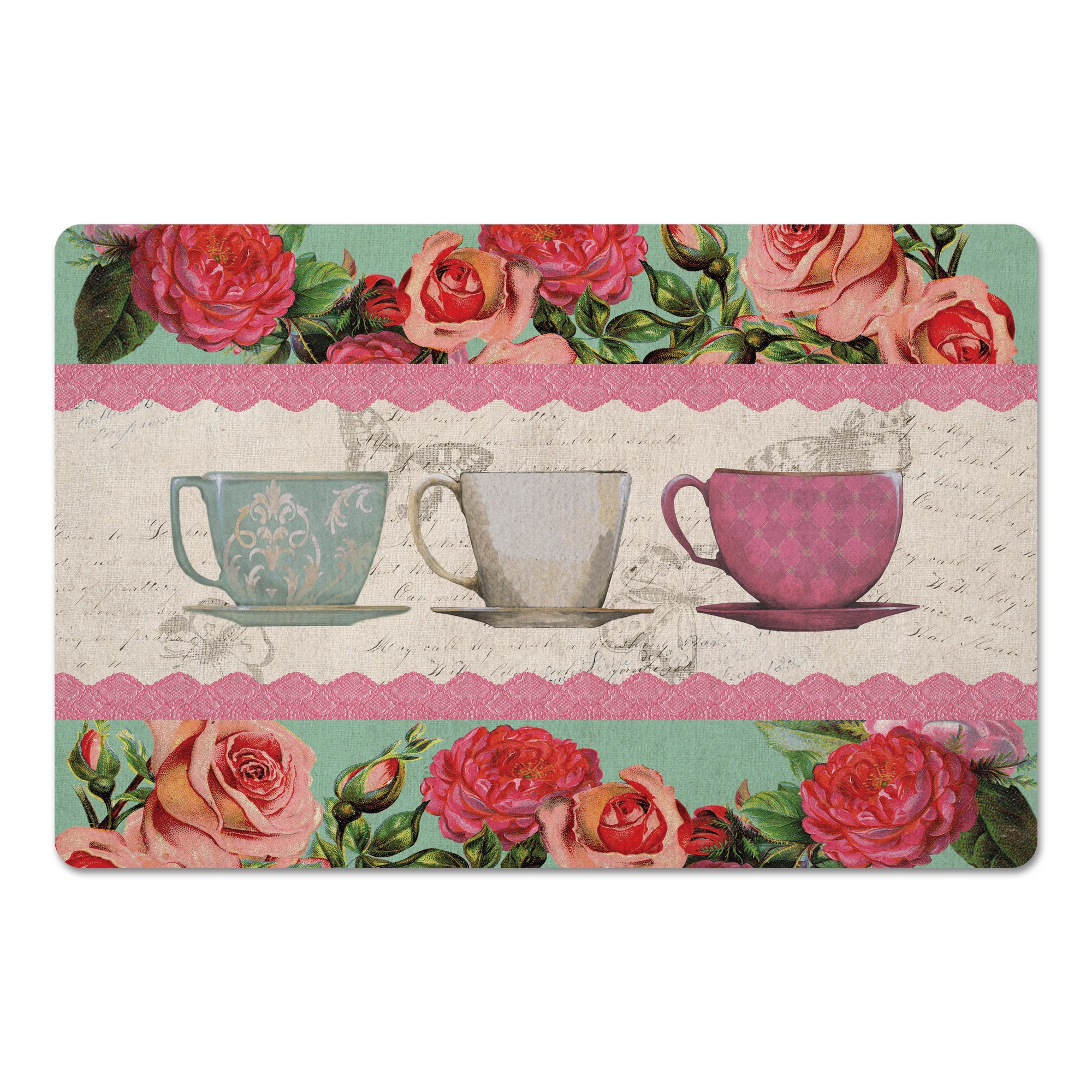 Grandma's Teacups 27x18 Floor Mat
