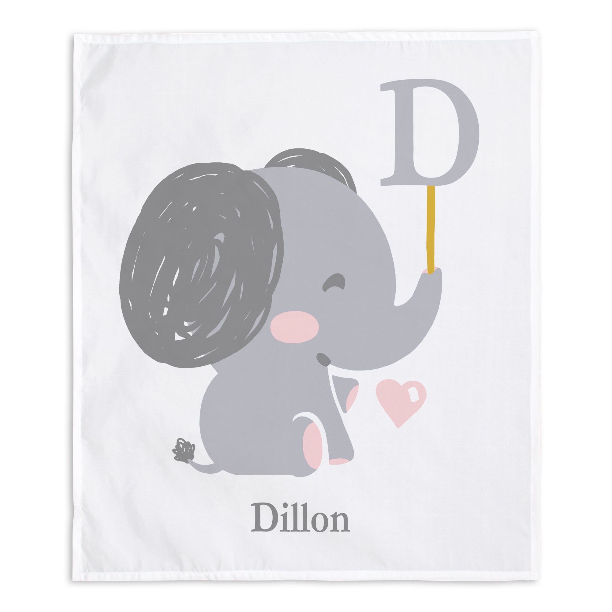 Gray Baby Elephant 34x40 Personalized Tapestry