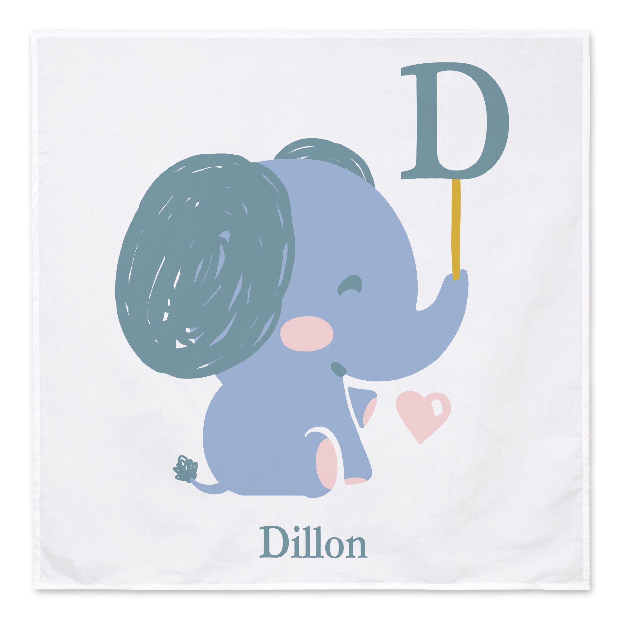 Blue Baby Elephant 57x57 Personalized Tapestry