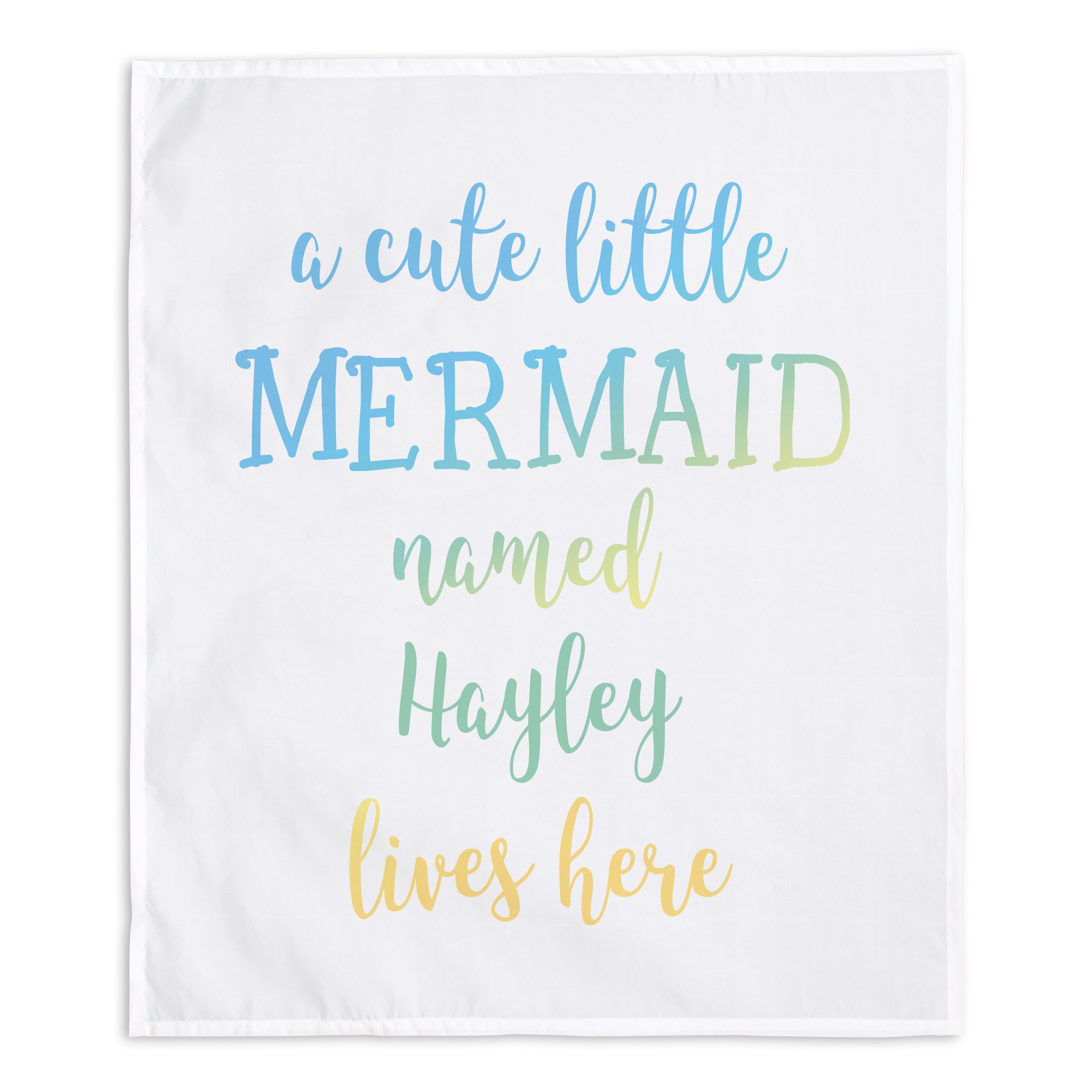 Mermaid Blue Yellow 34x40 Personalized Tapestry
