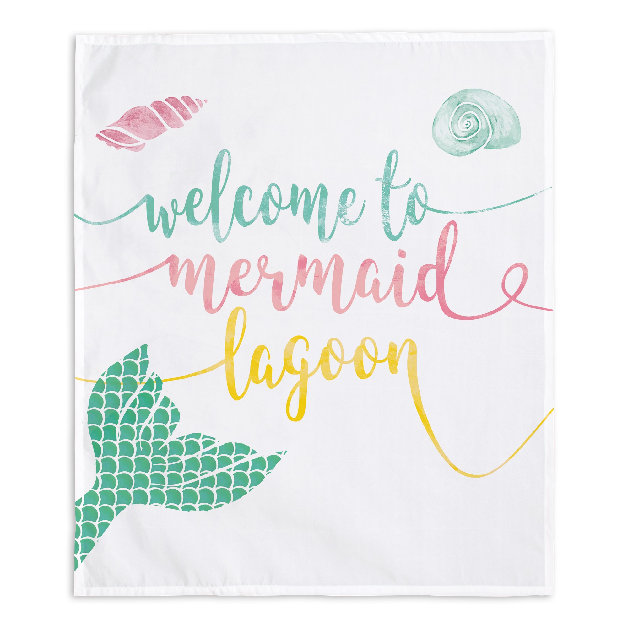 Mermaid Lagoon Yellow Teal 34x40 Tapestry