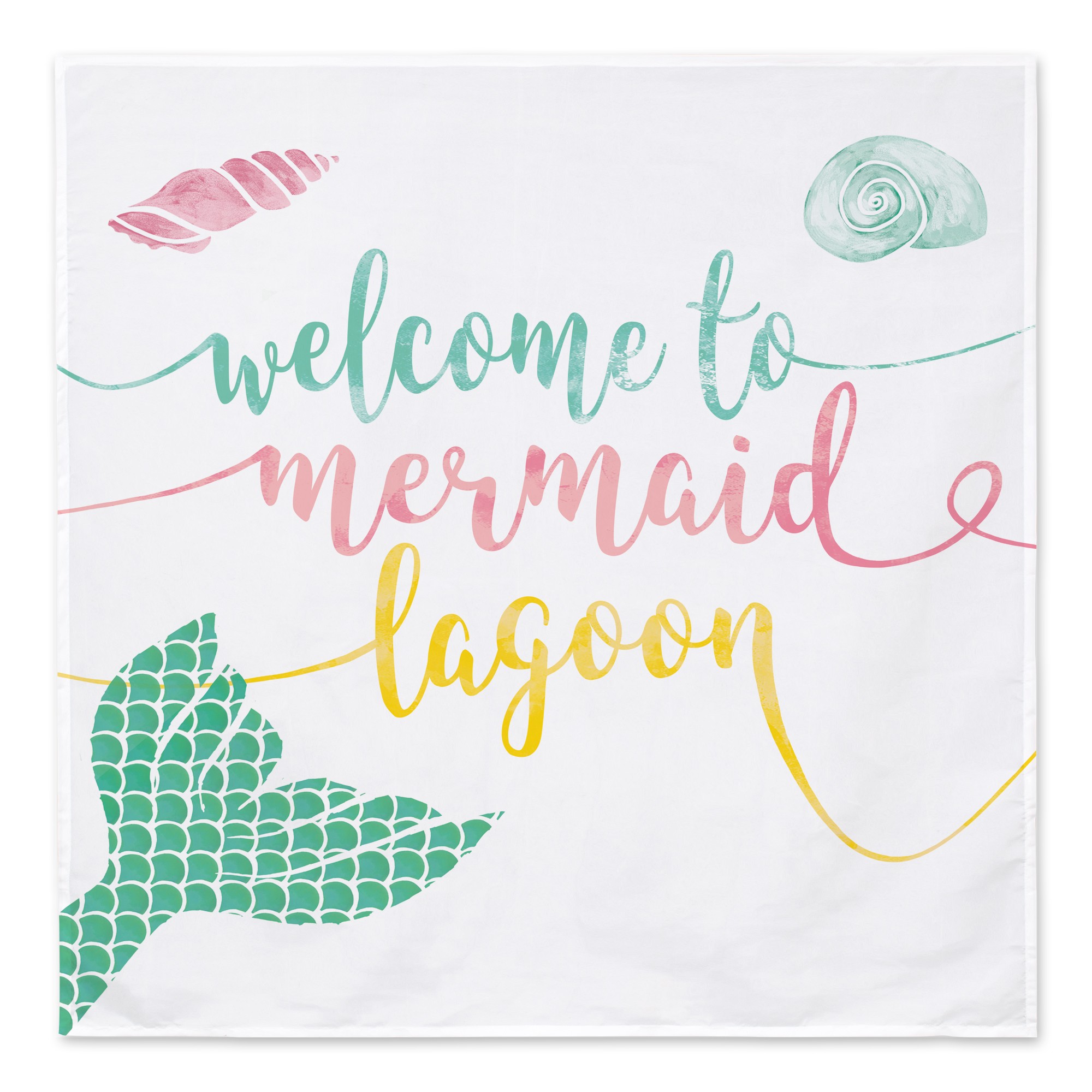 Mermaid Lagoon Yellow Teal 57x57 Tapestry