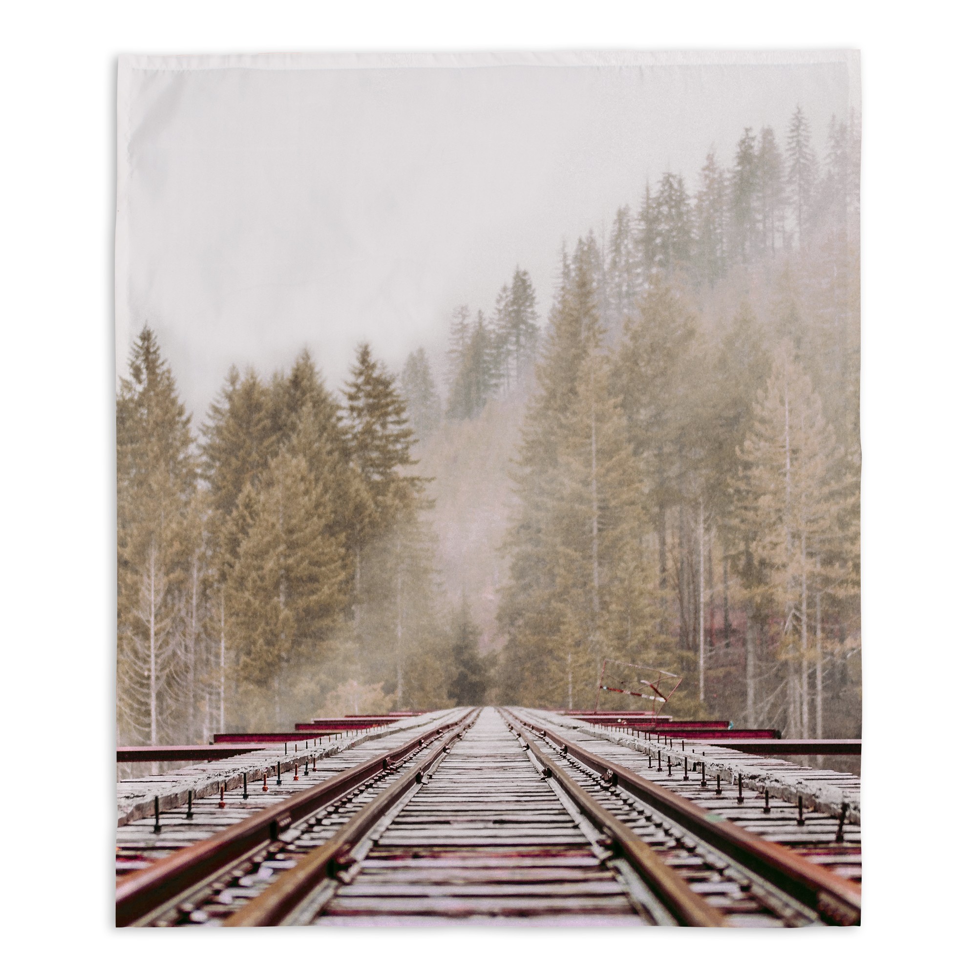Forest Mountain Railway Gold 34x40 Tapestry