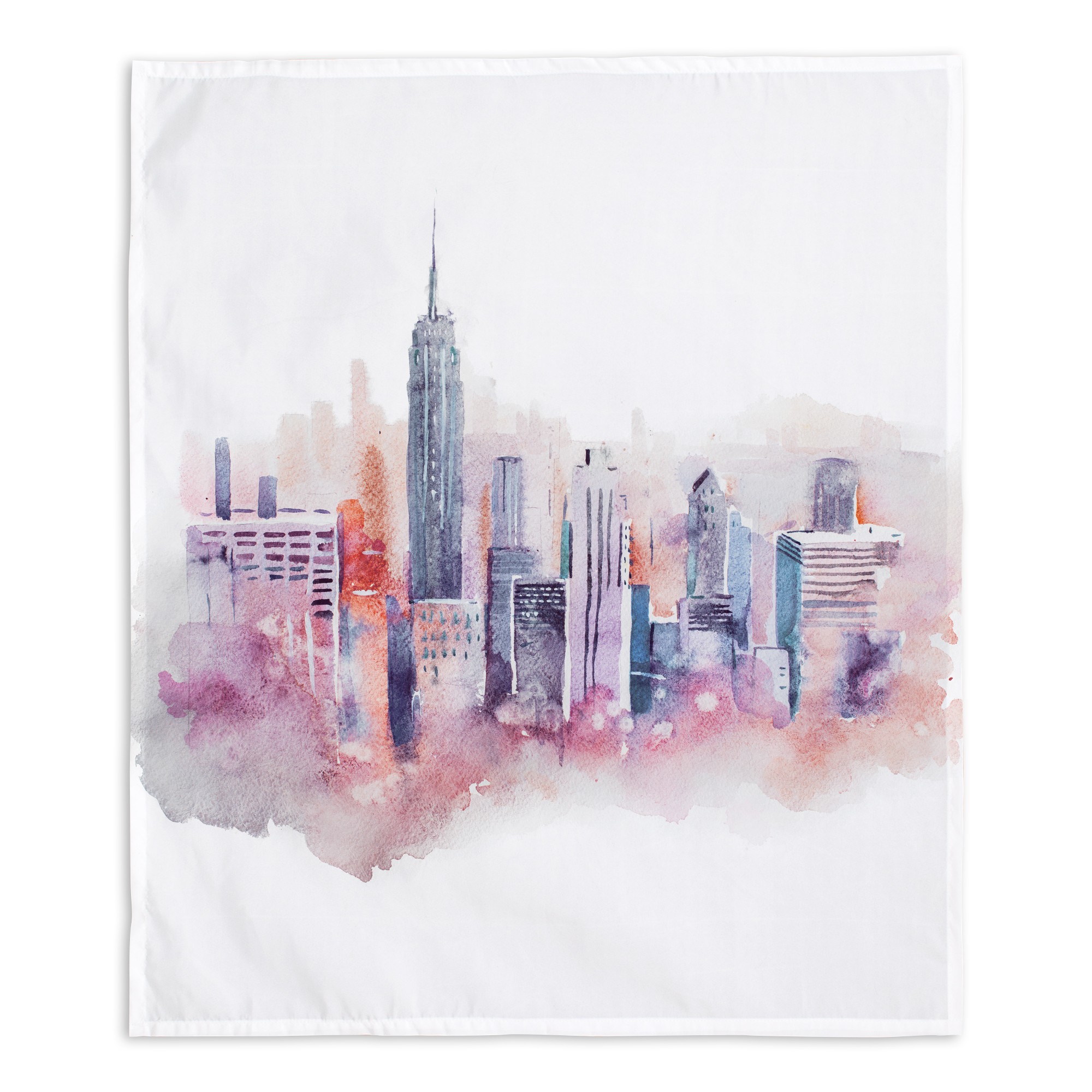 Watercolor City 57x57 Tapestry
