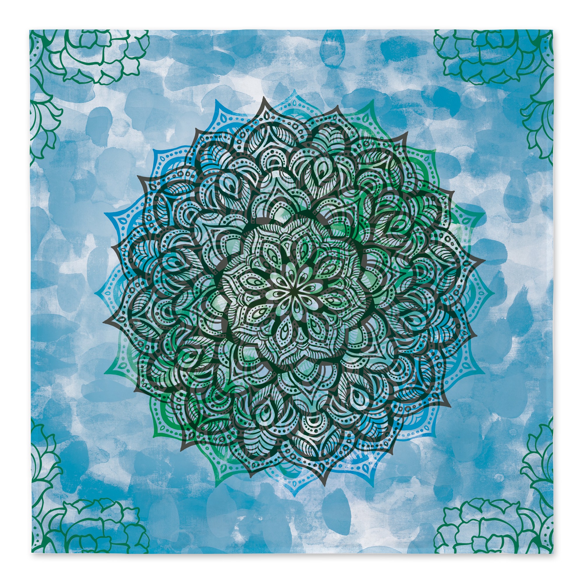 Tye Dye Mandala Blue 57x57 Tapestry