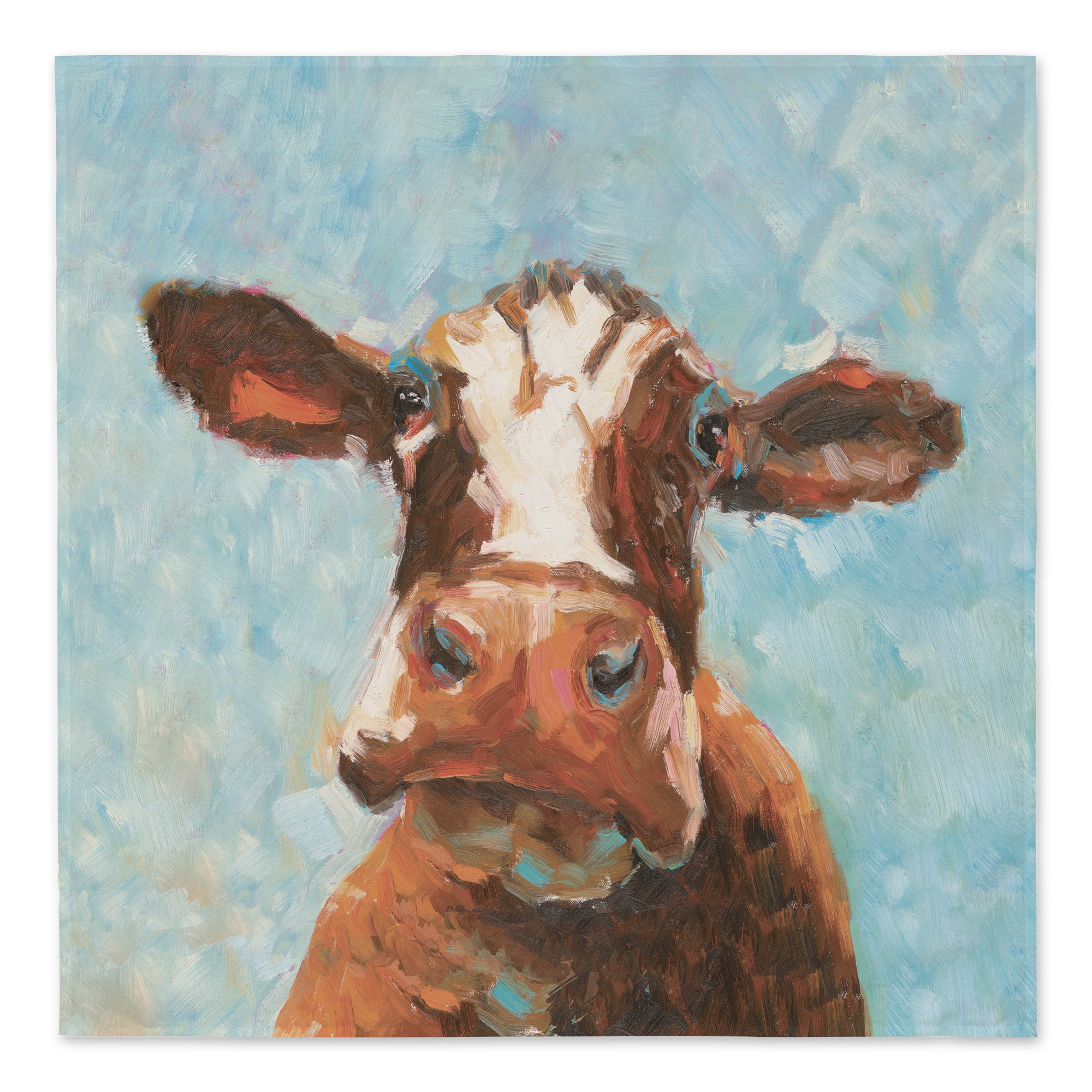 Quirky Brown Cow 57x57 Tapestry