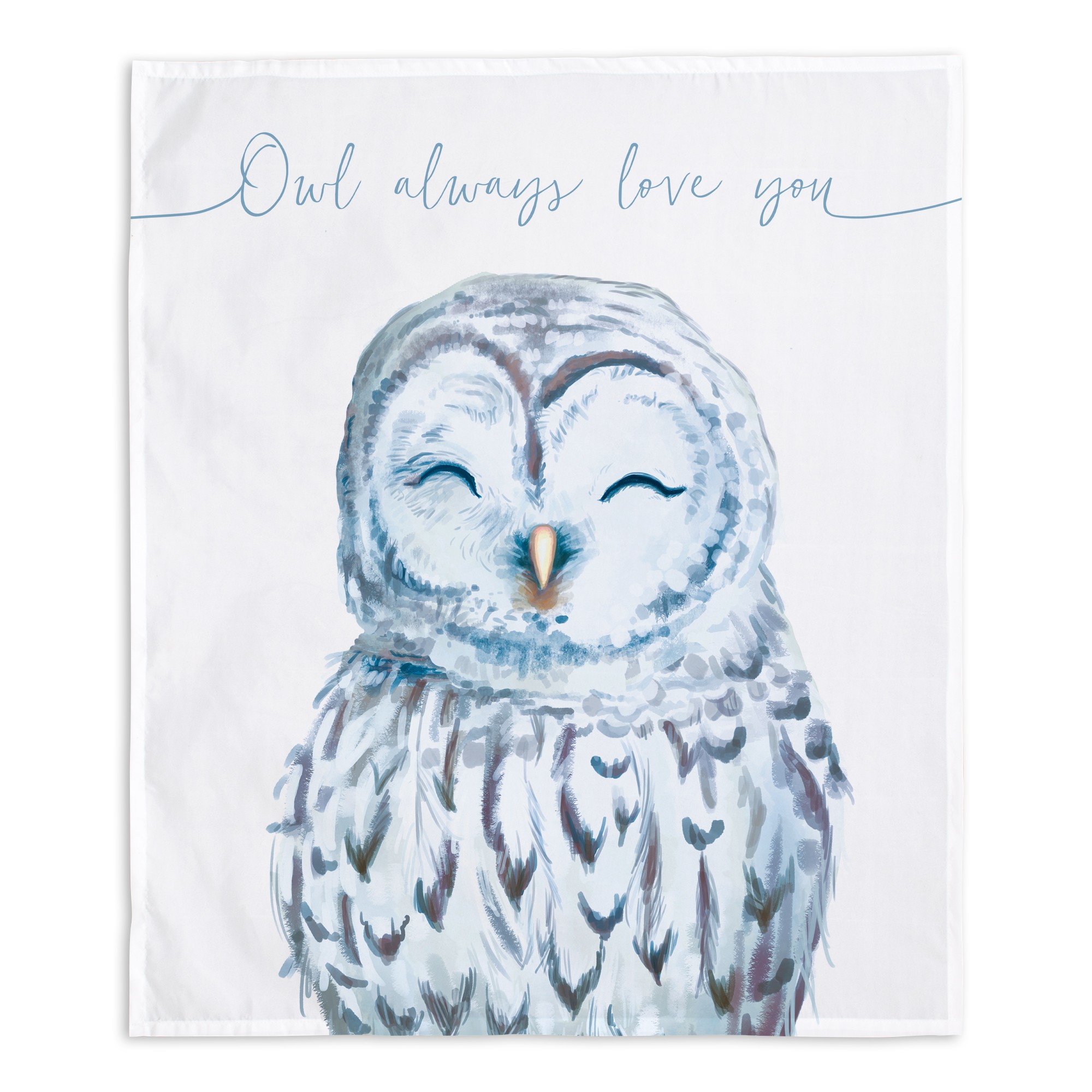 Owl Love Blue 34x40 Tapestry