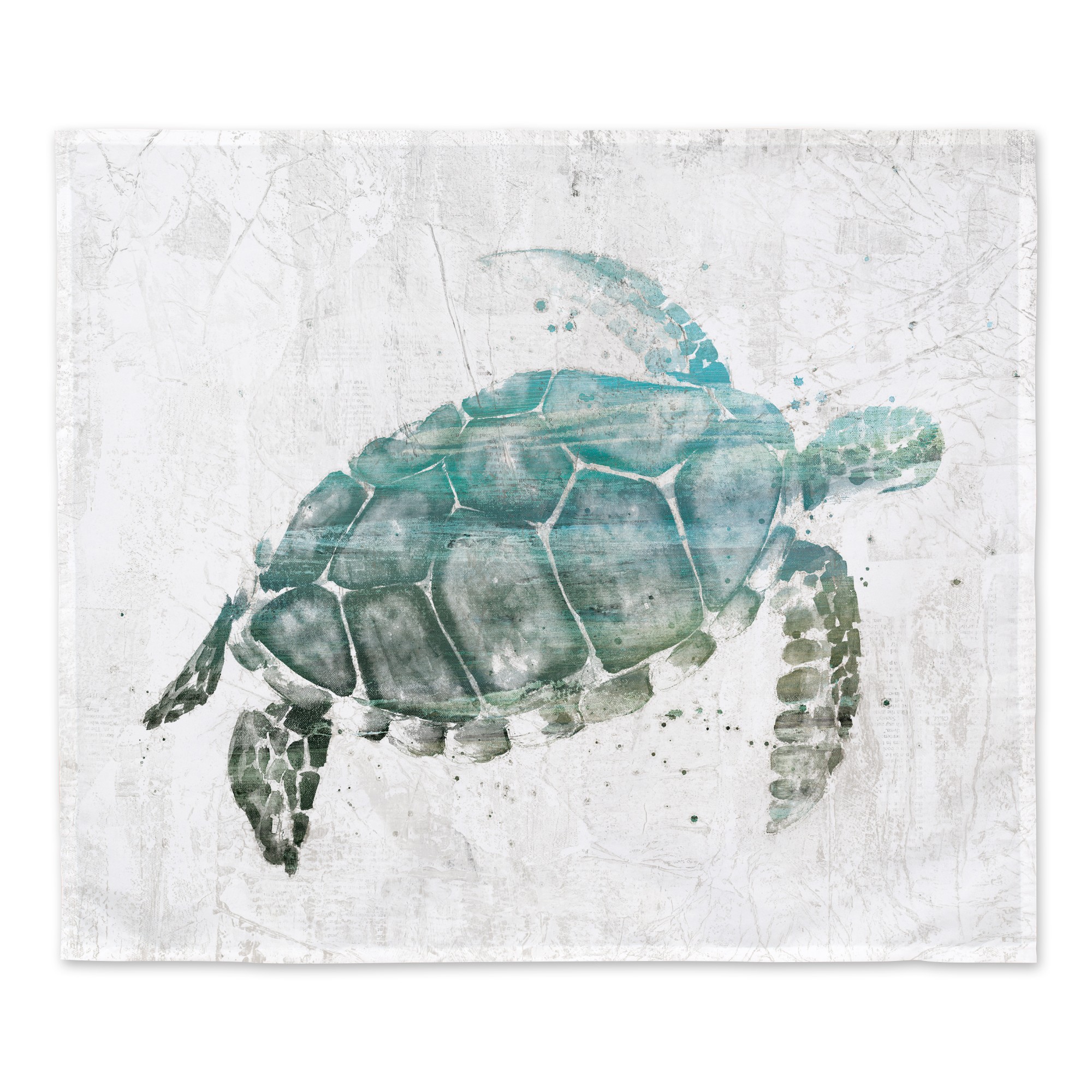 Watercolor Sea Turtle Blue Green 34x40 Tapestry