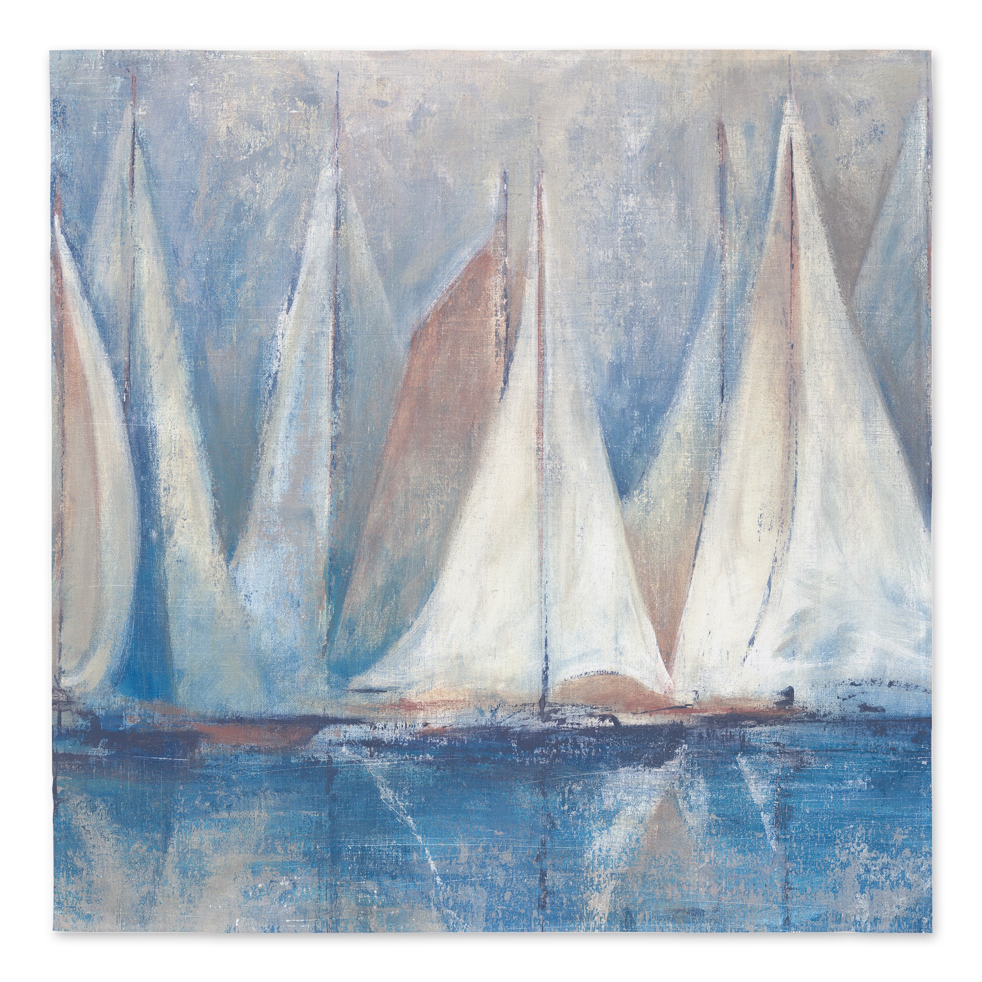 Painted Sailboats Blue 57x57 Tapestry