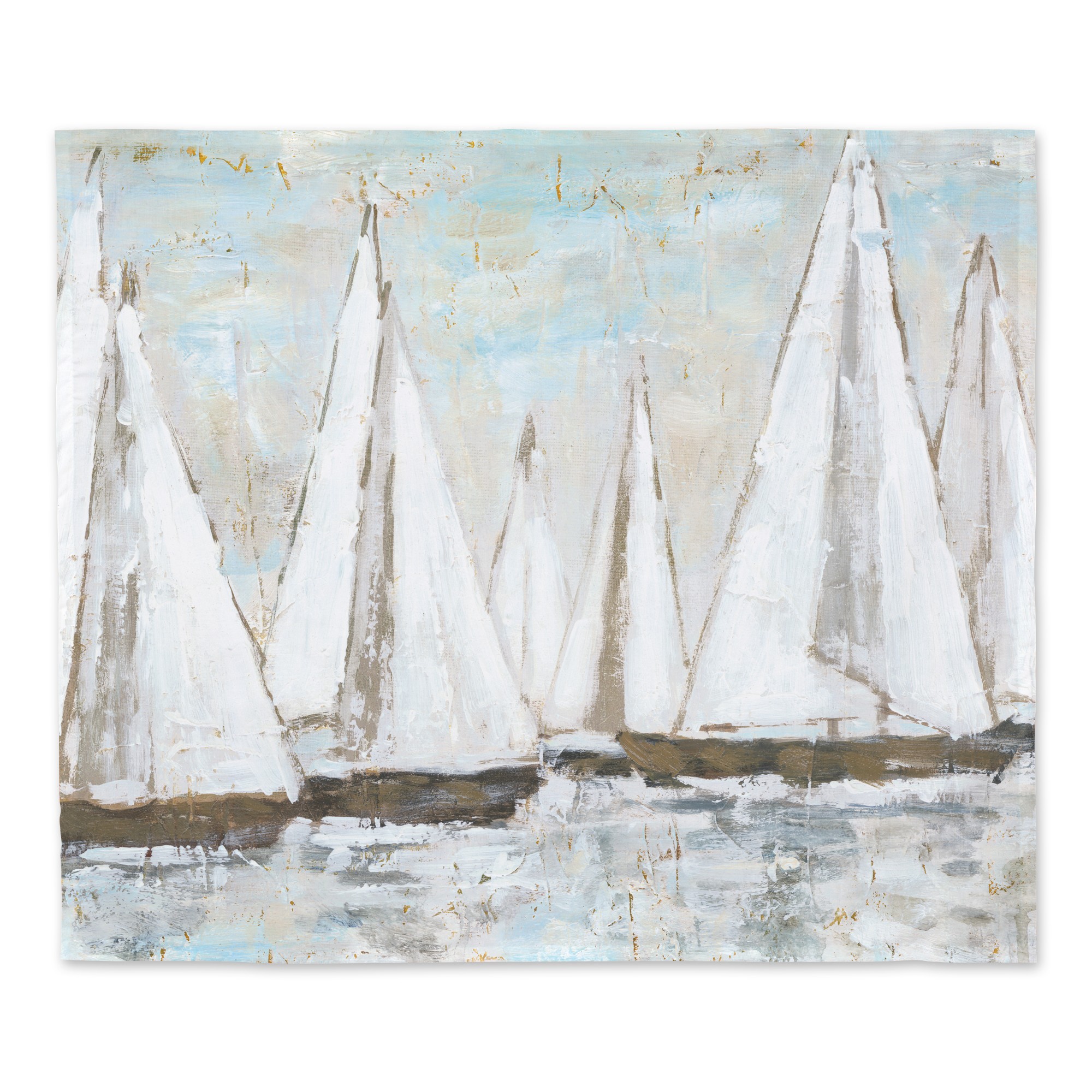 Painted Sailboats Scene 34x40 Tapestry