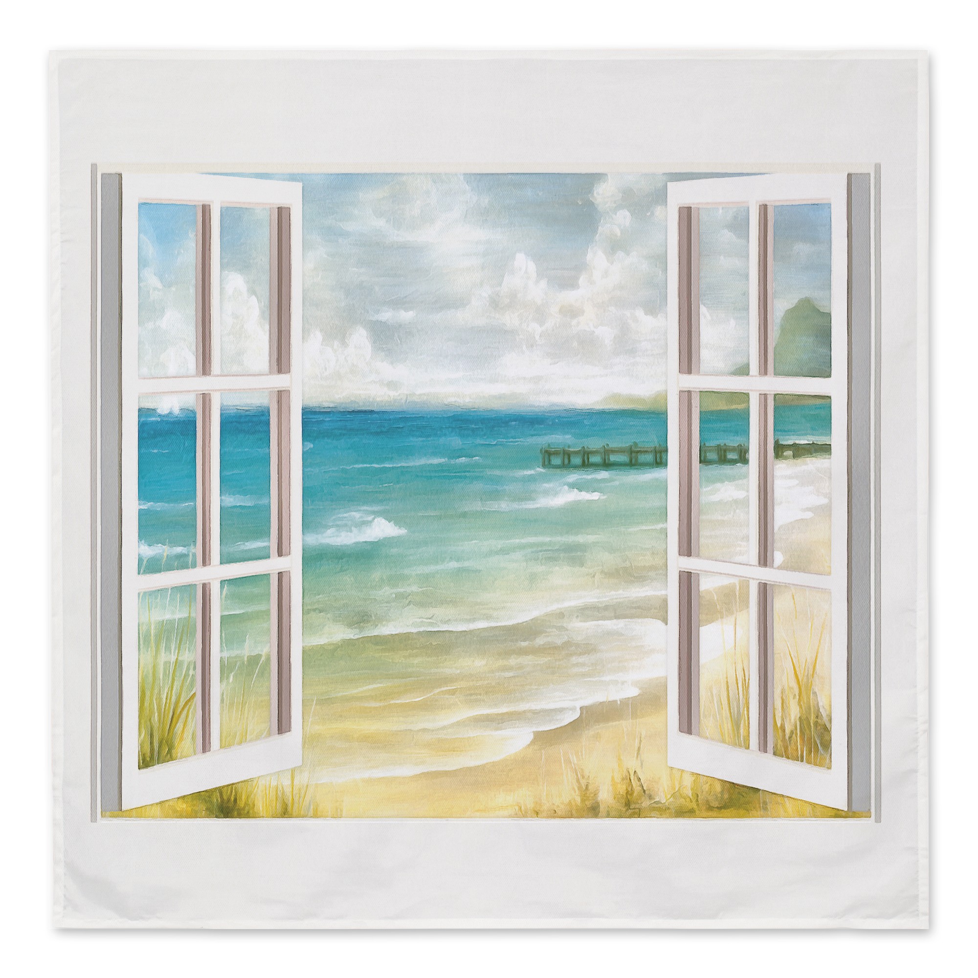 Beach Window 57x57 Tapestry