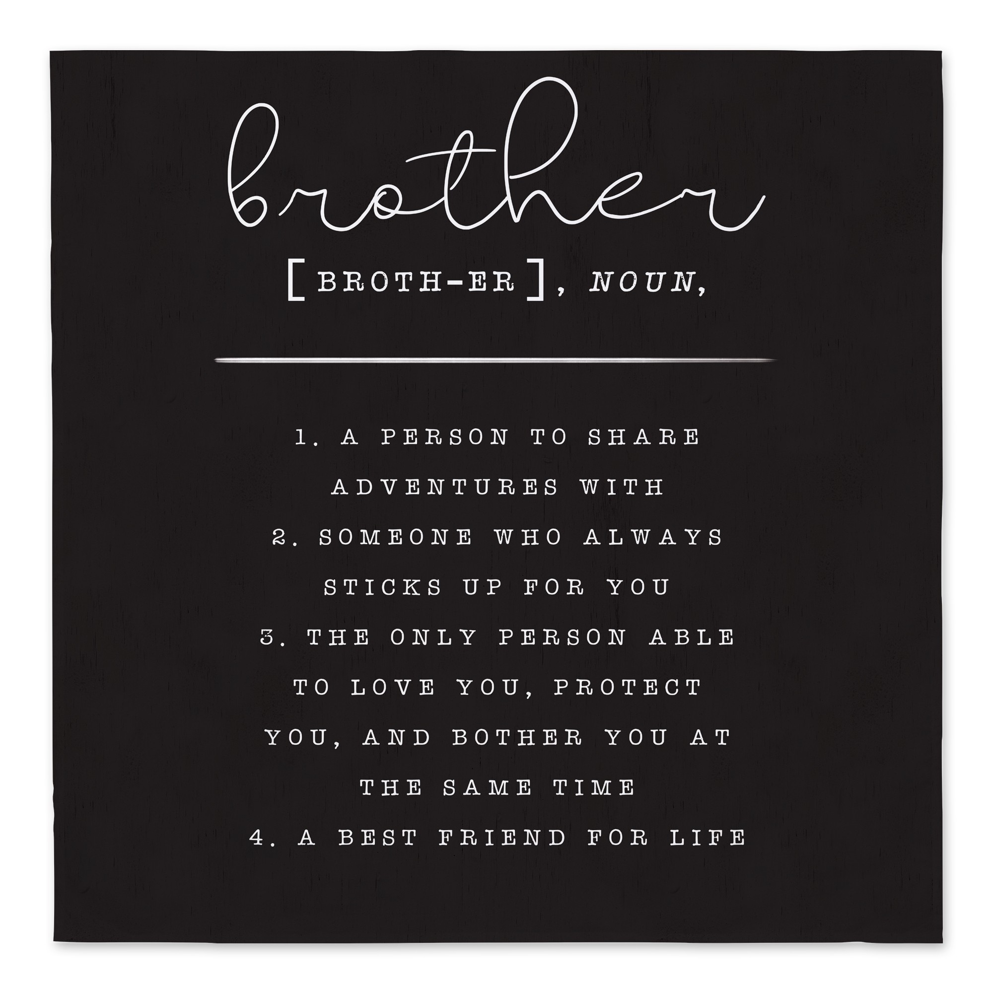Brother Definition Black 57x57 Tapestry