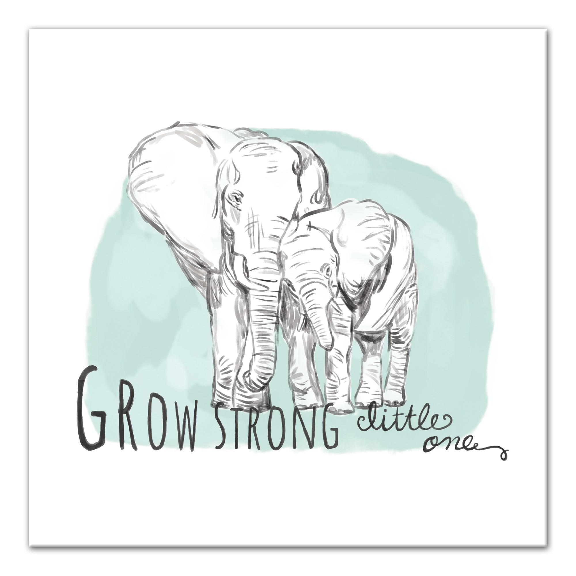 Grow Strong Elephant Wall Art